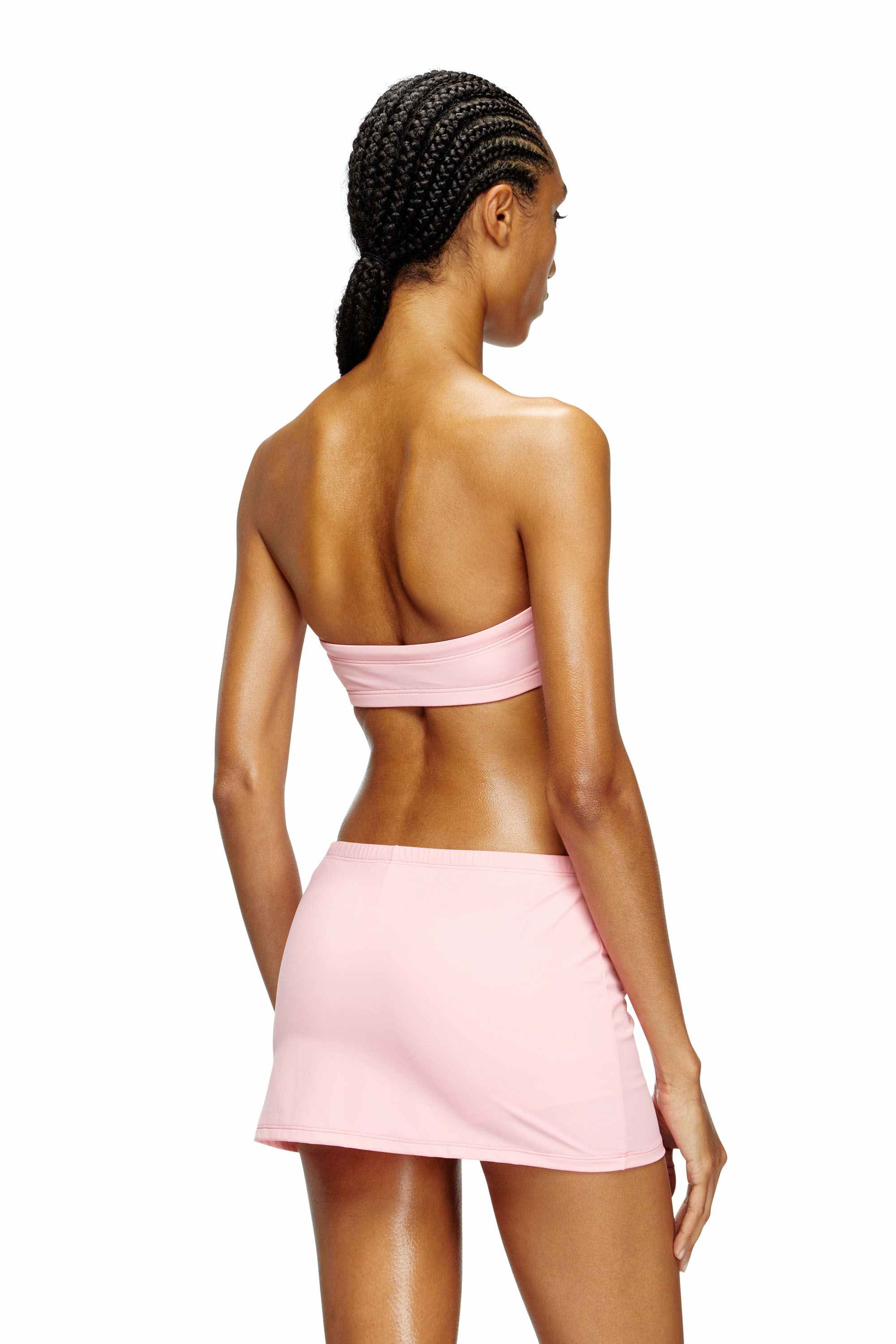 Pink Bandeau bikini top with maxi logo