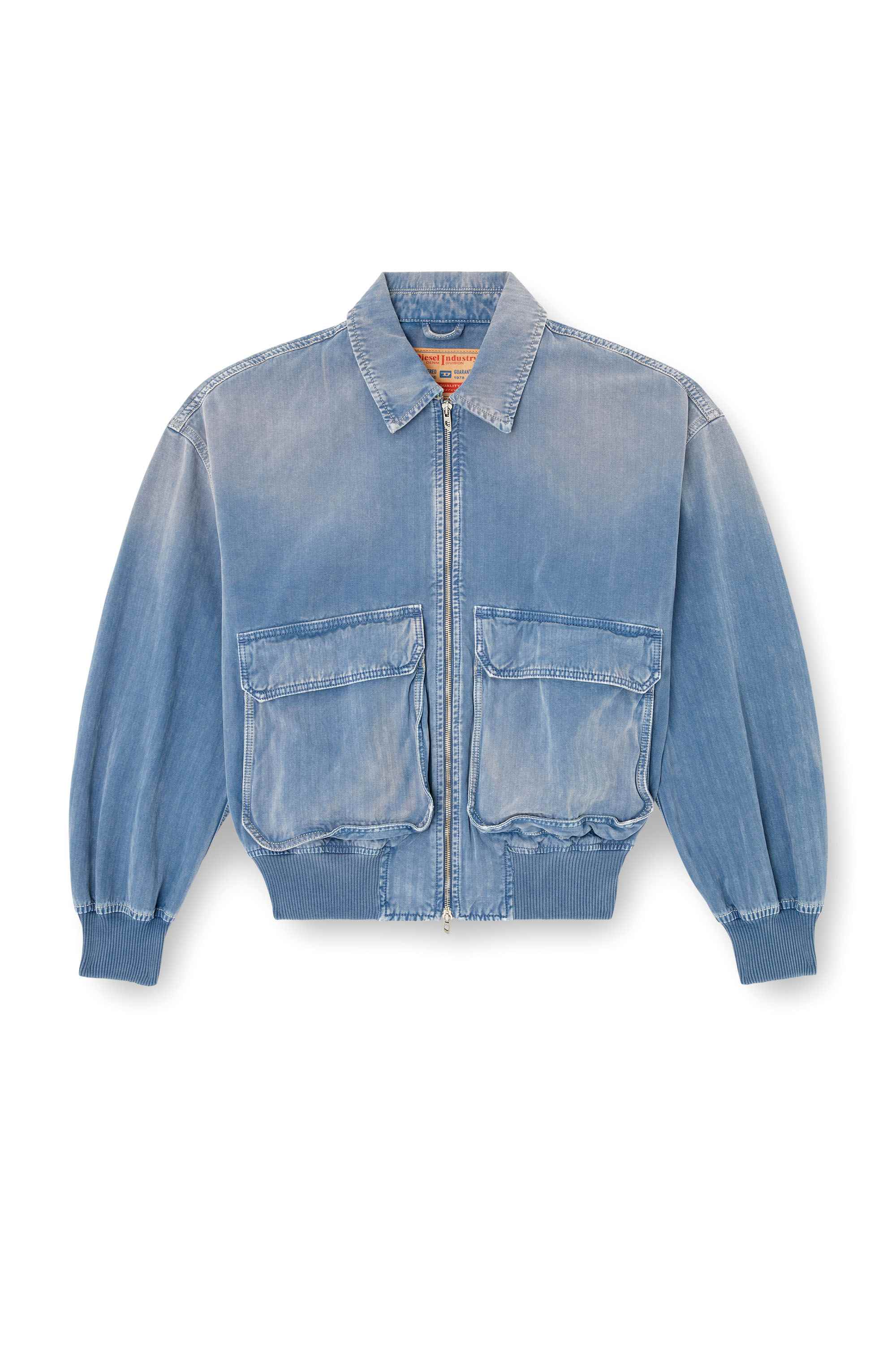 Light Blue Jacket in coloured herringbone denim