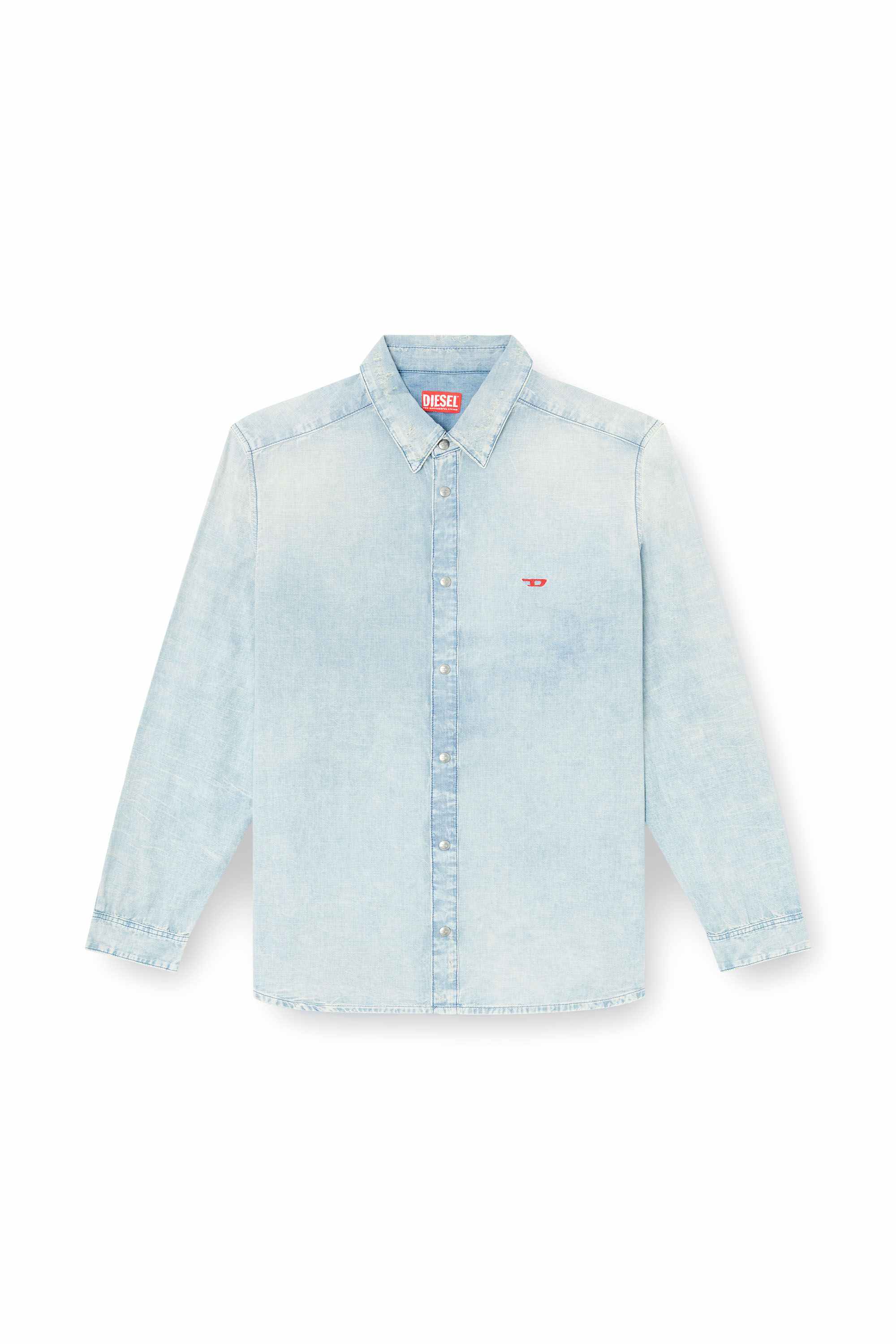 Black Shirt in bleach-effect denim