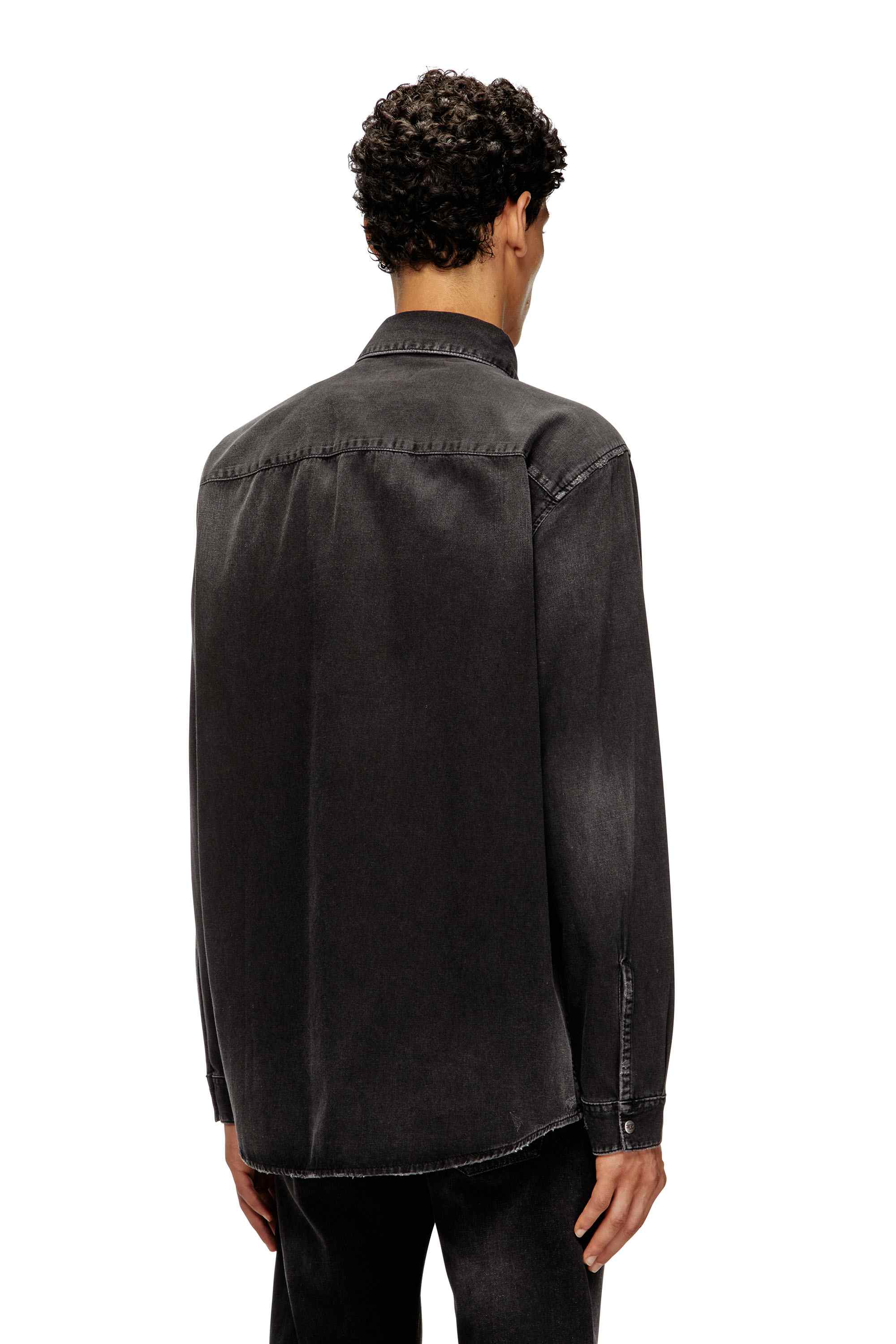 Black Long-sleeve denim shirt
