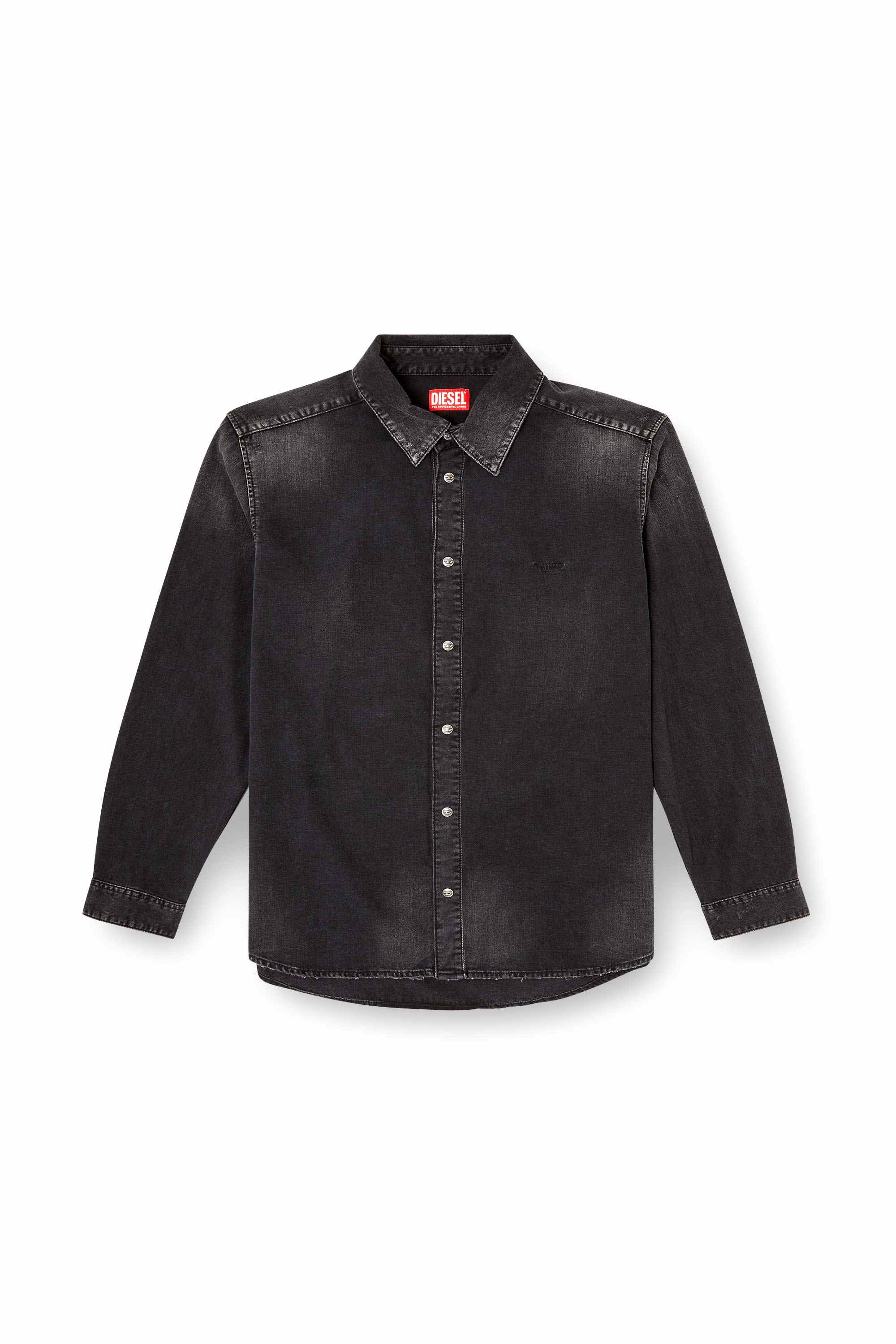 Black Long-sleeve denim shirt