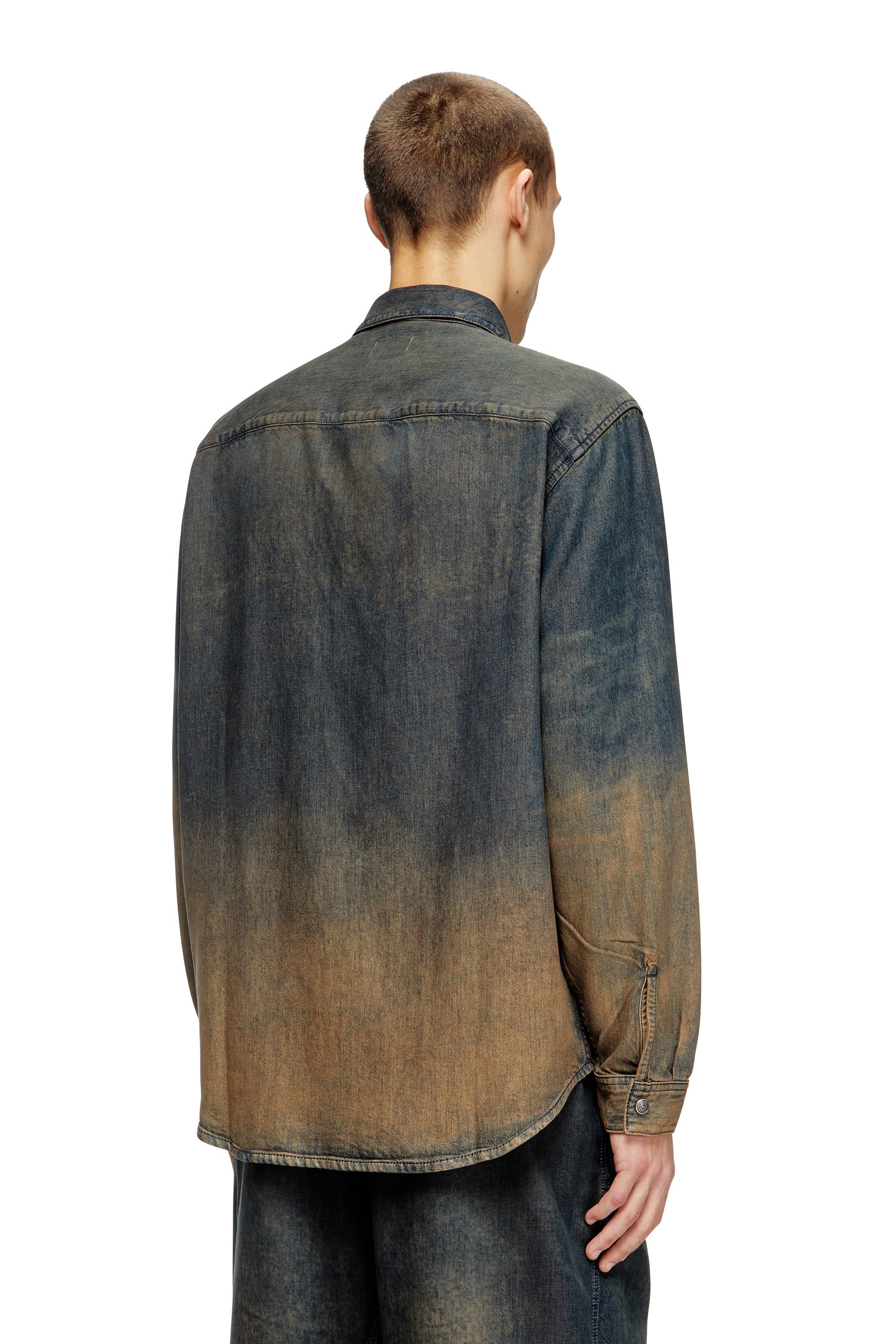 Black Shirt in fluid shaded denim
