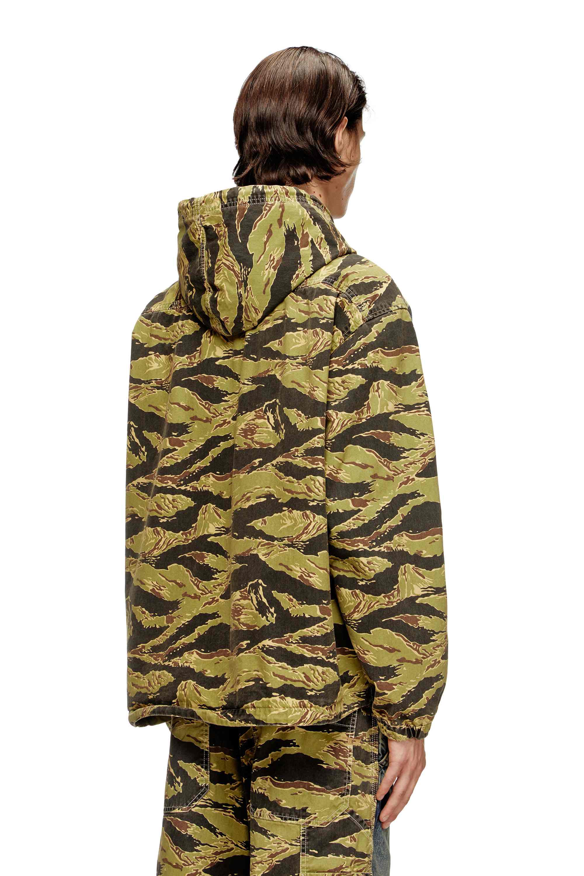 Blue Overshirt in denim and camo canvas