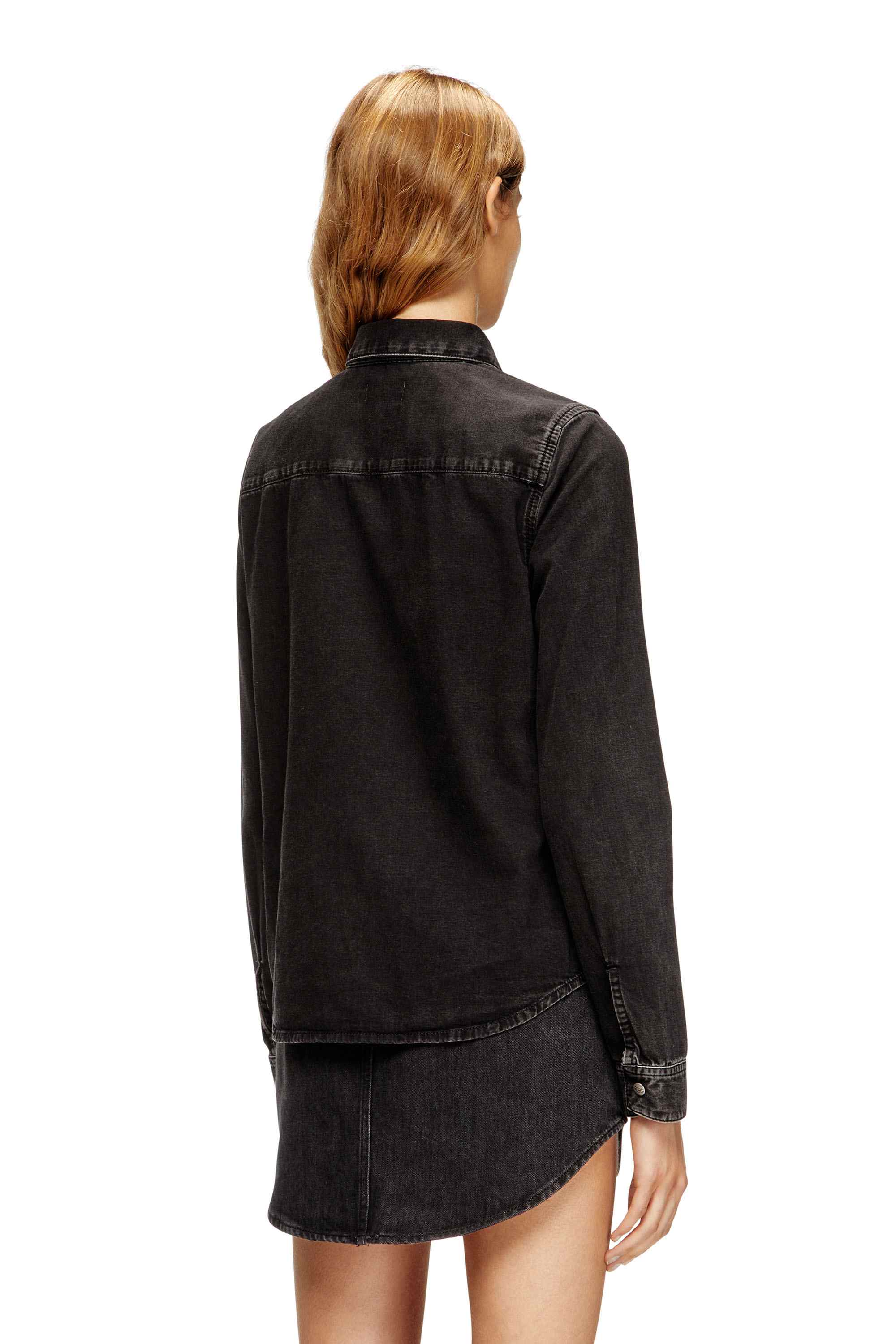 Black Denim shirt with contrasting stitching