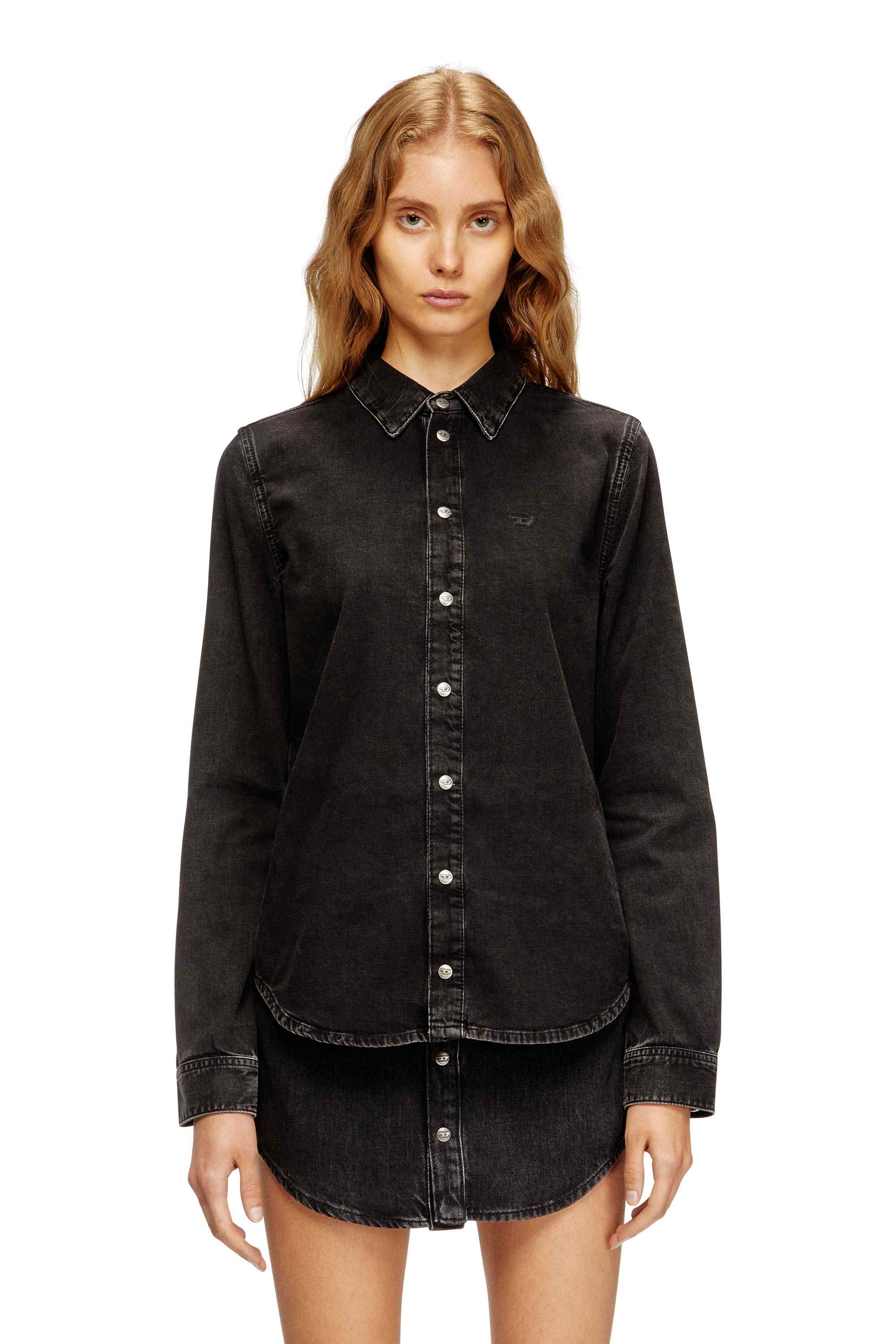Black Denim shirt with contrasting stitching