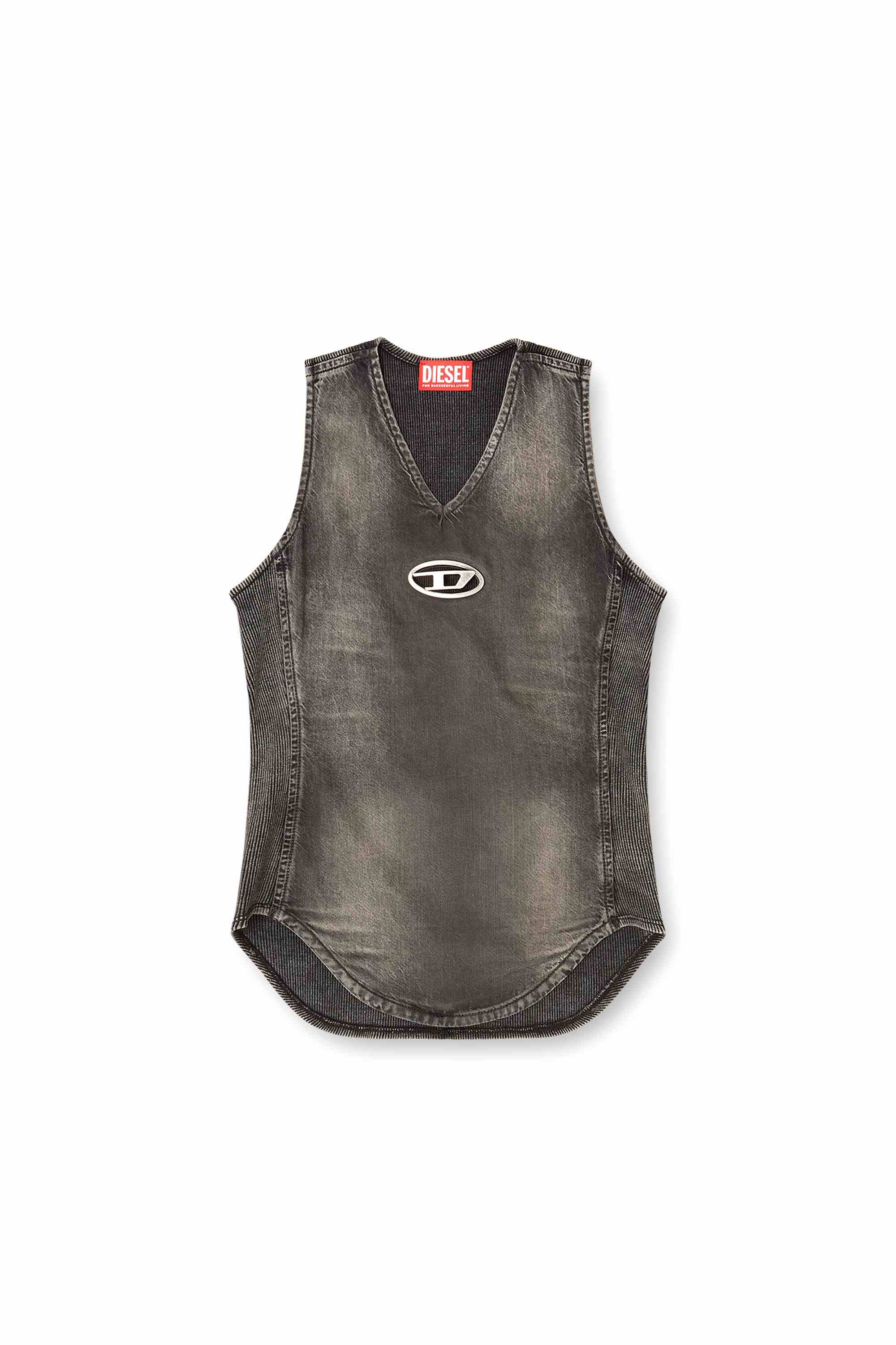 Black Denim top with a used effect