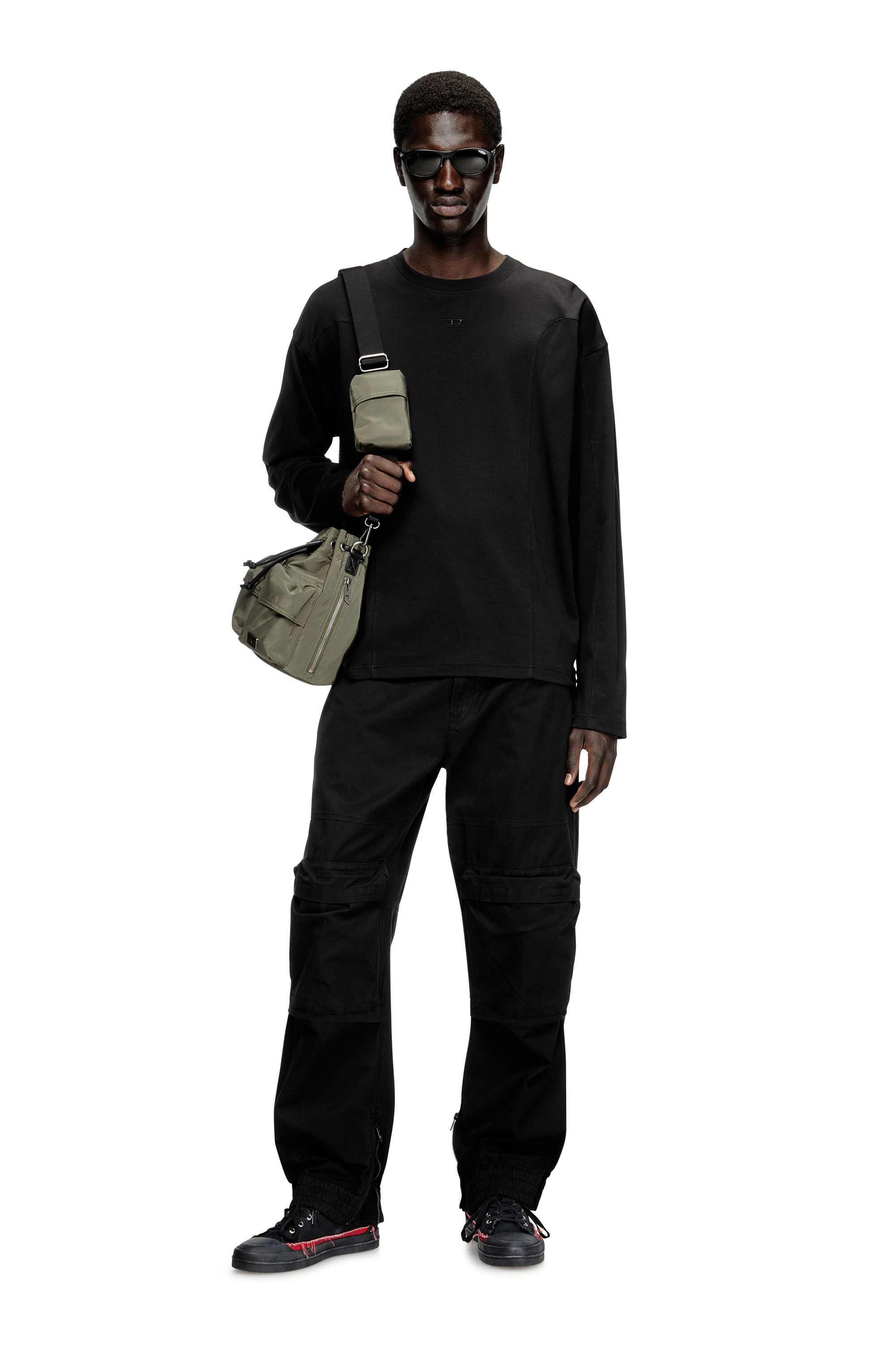 Black S-D-Verse-Distressed high-top sneakers in canvas