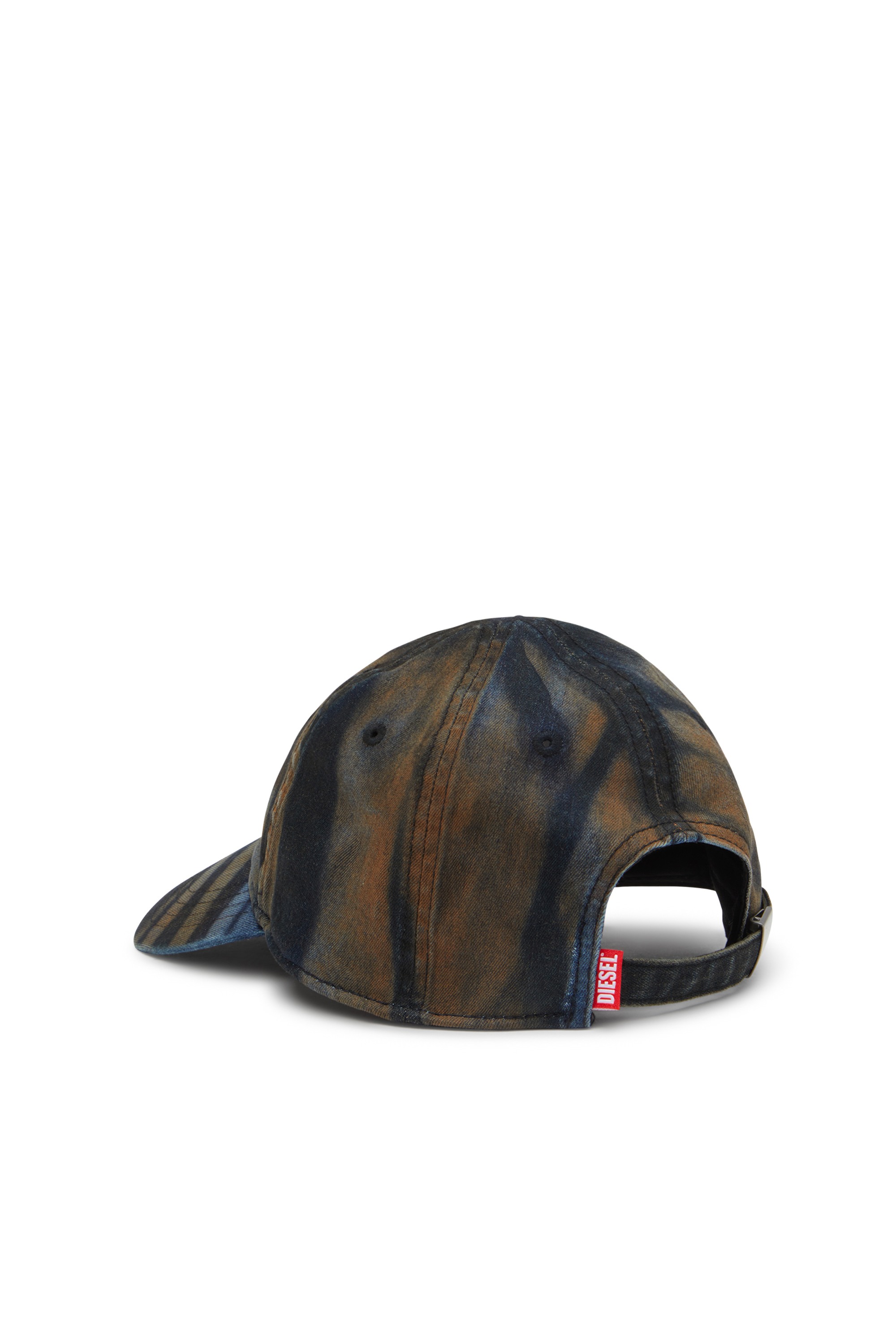 Black Denim cap with camouflage effect