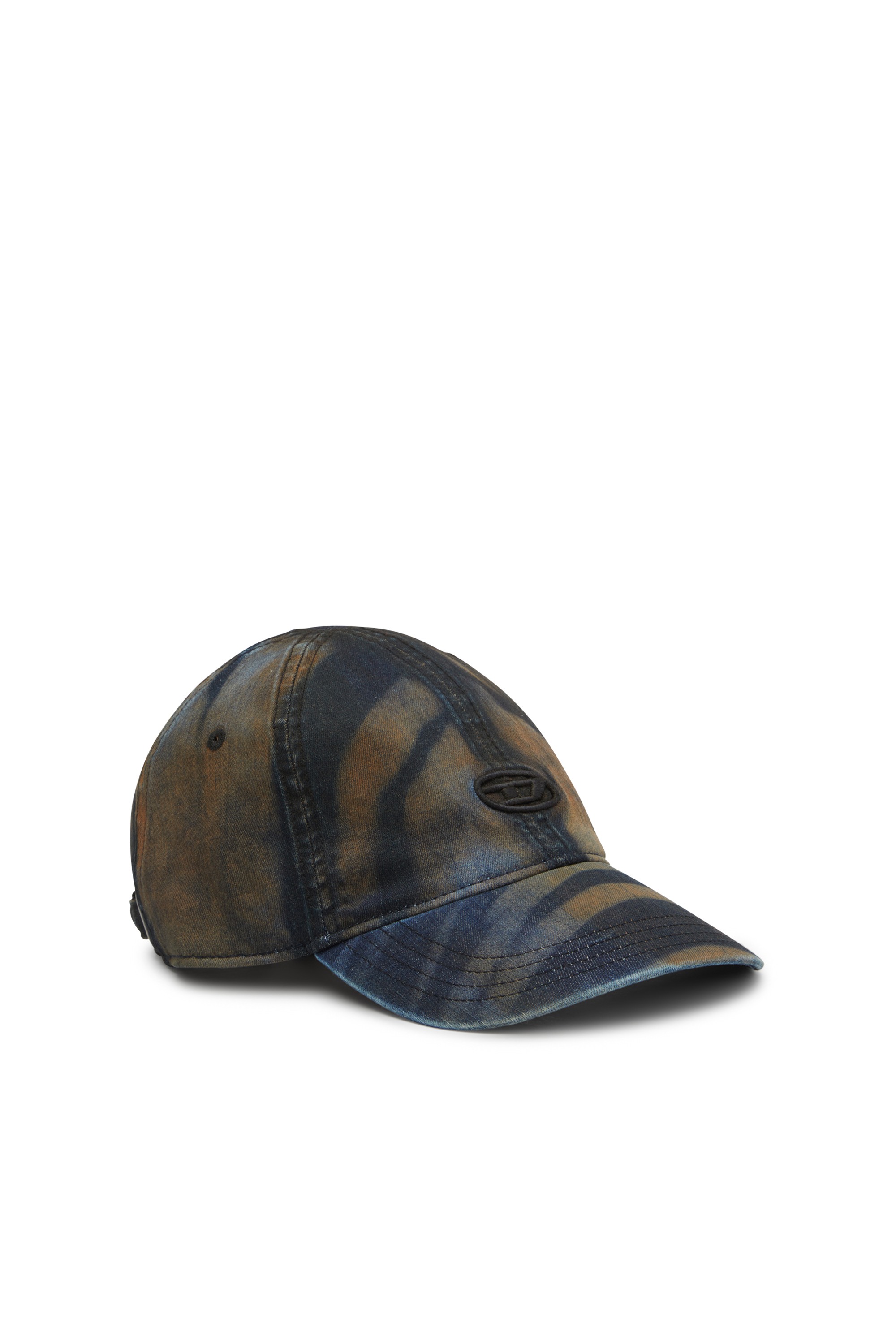 Black Denim cap with camouflage effect