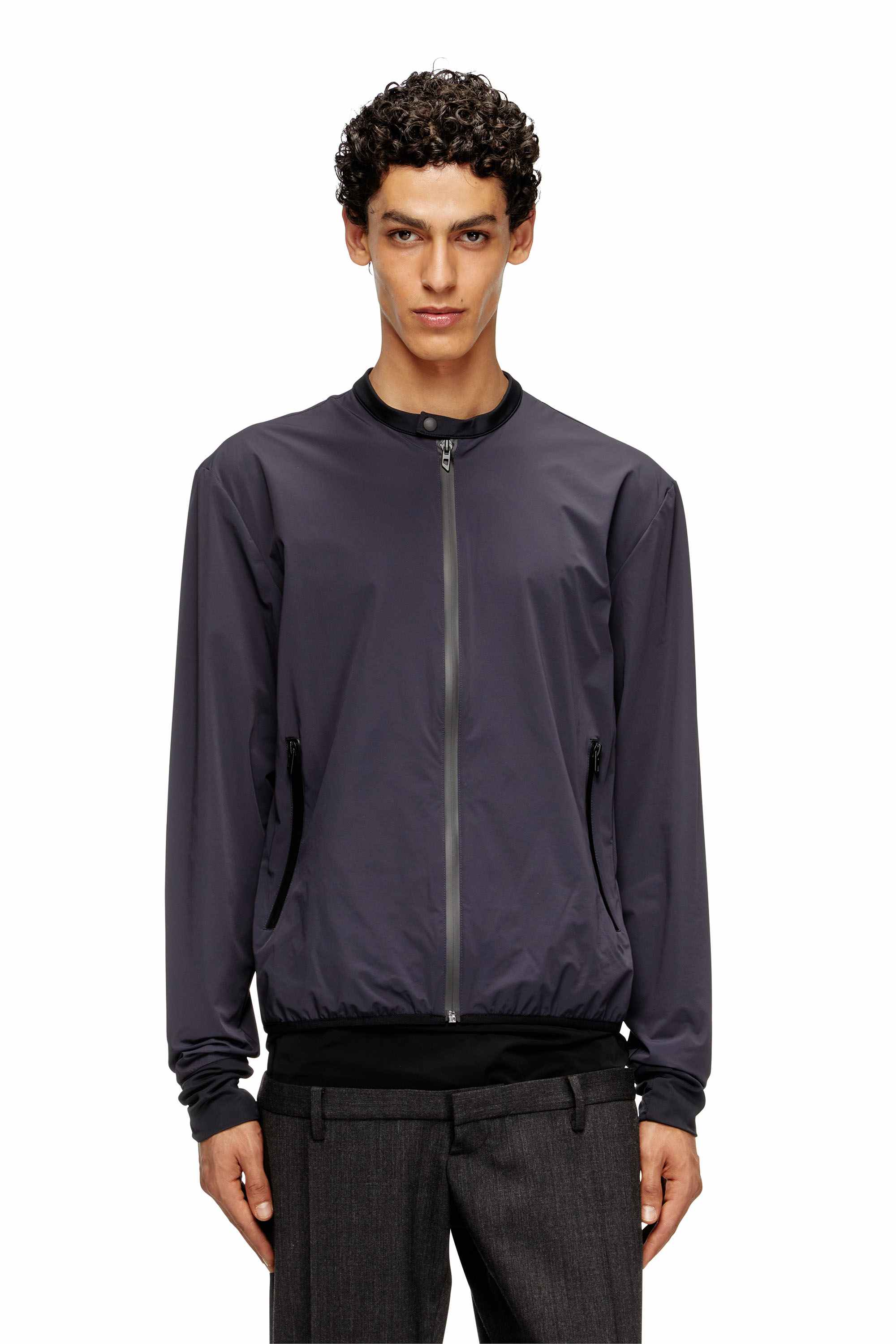 Blue Jacket in bi-stretch nylon