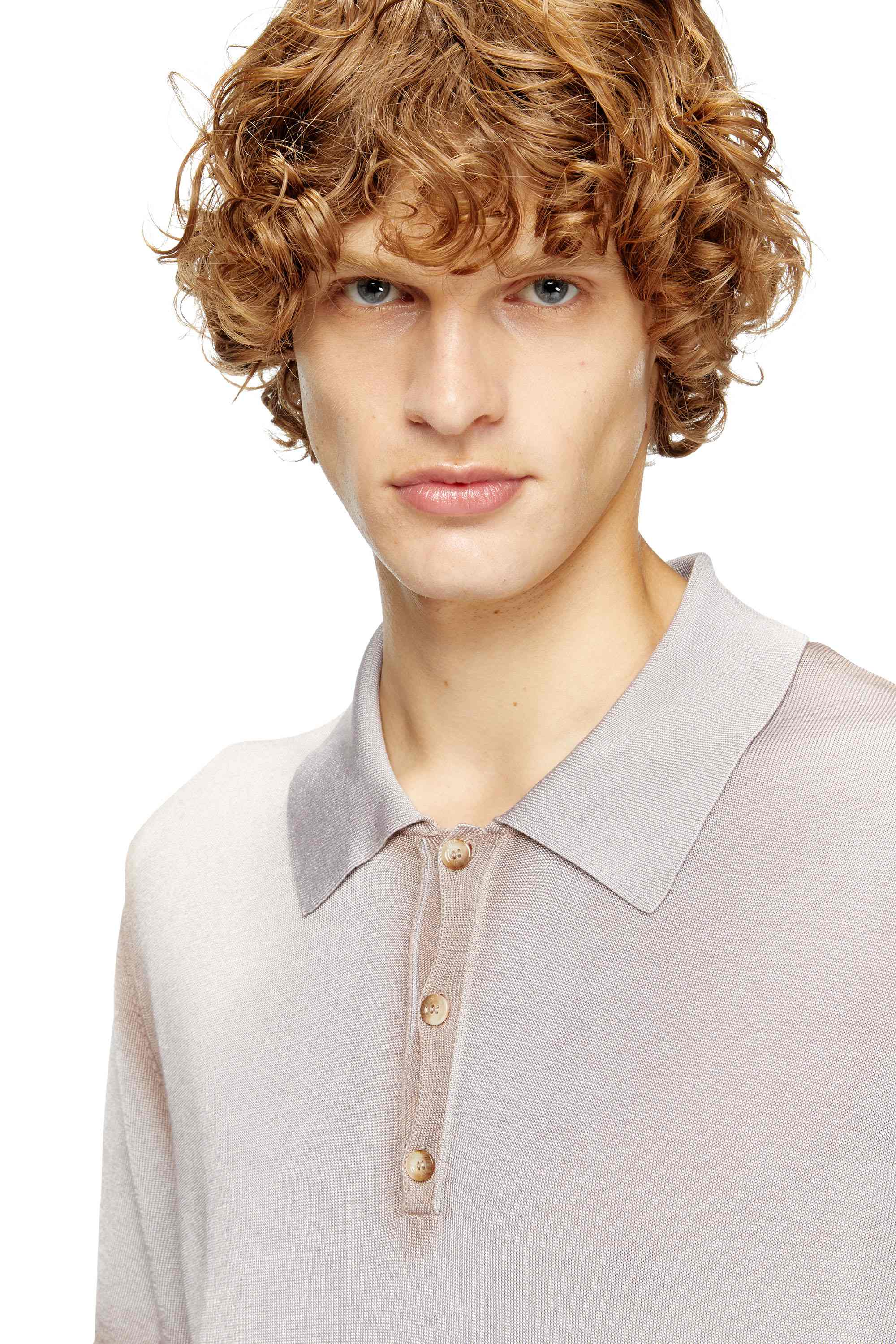 Beige Degrade knitted polo shirt