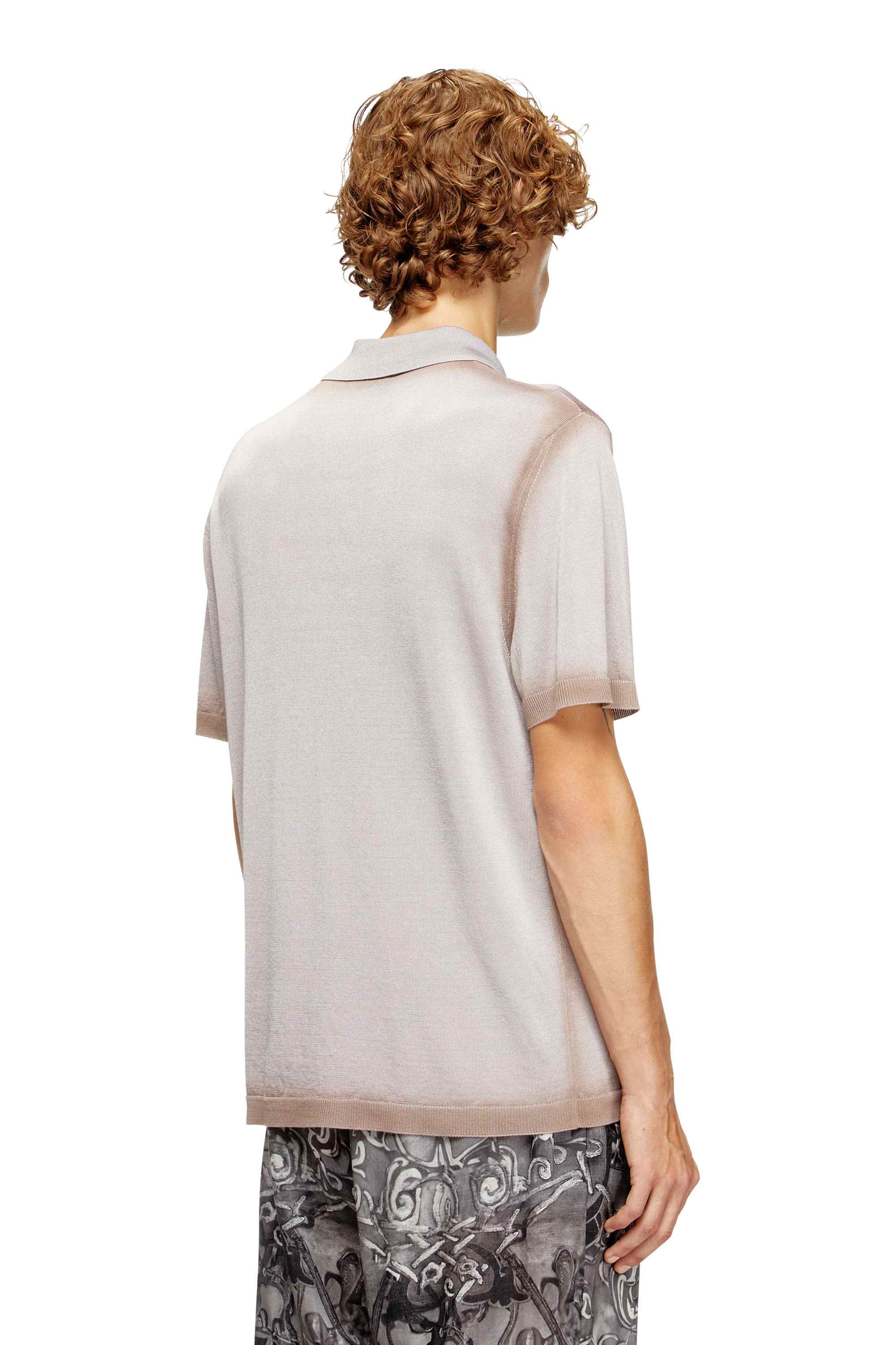 Beige Degrade knitted polo shirt