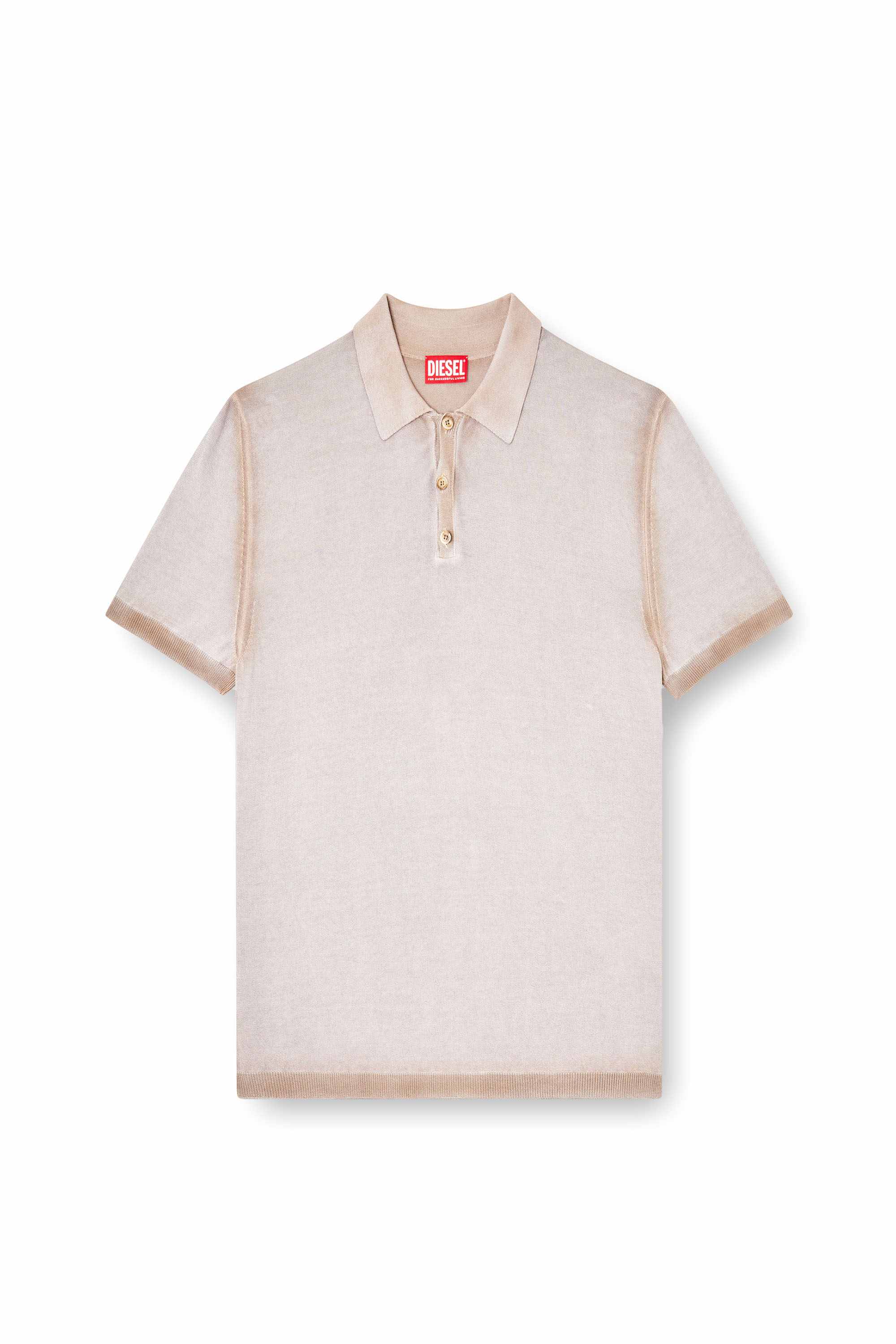 Beige Degrade knitted polo shirt