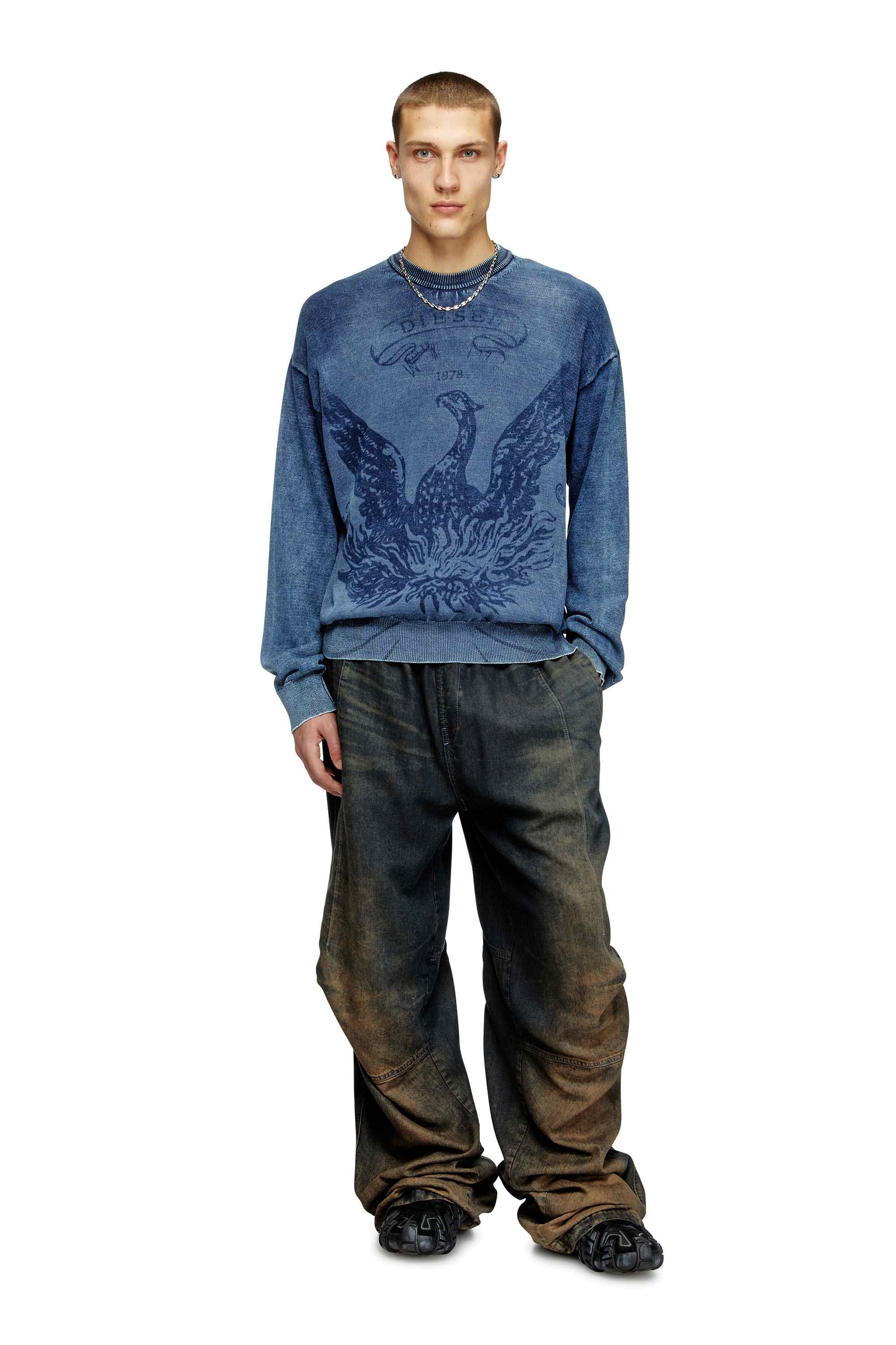 Blue Indigo jumper with Phoenix logo