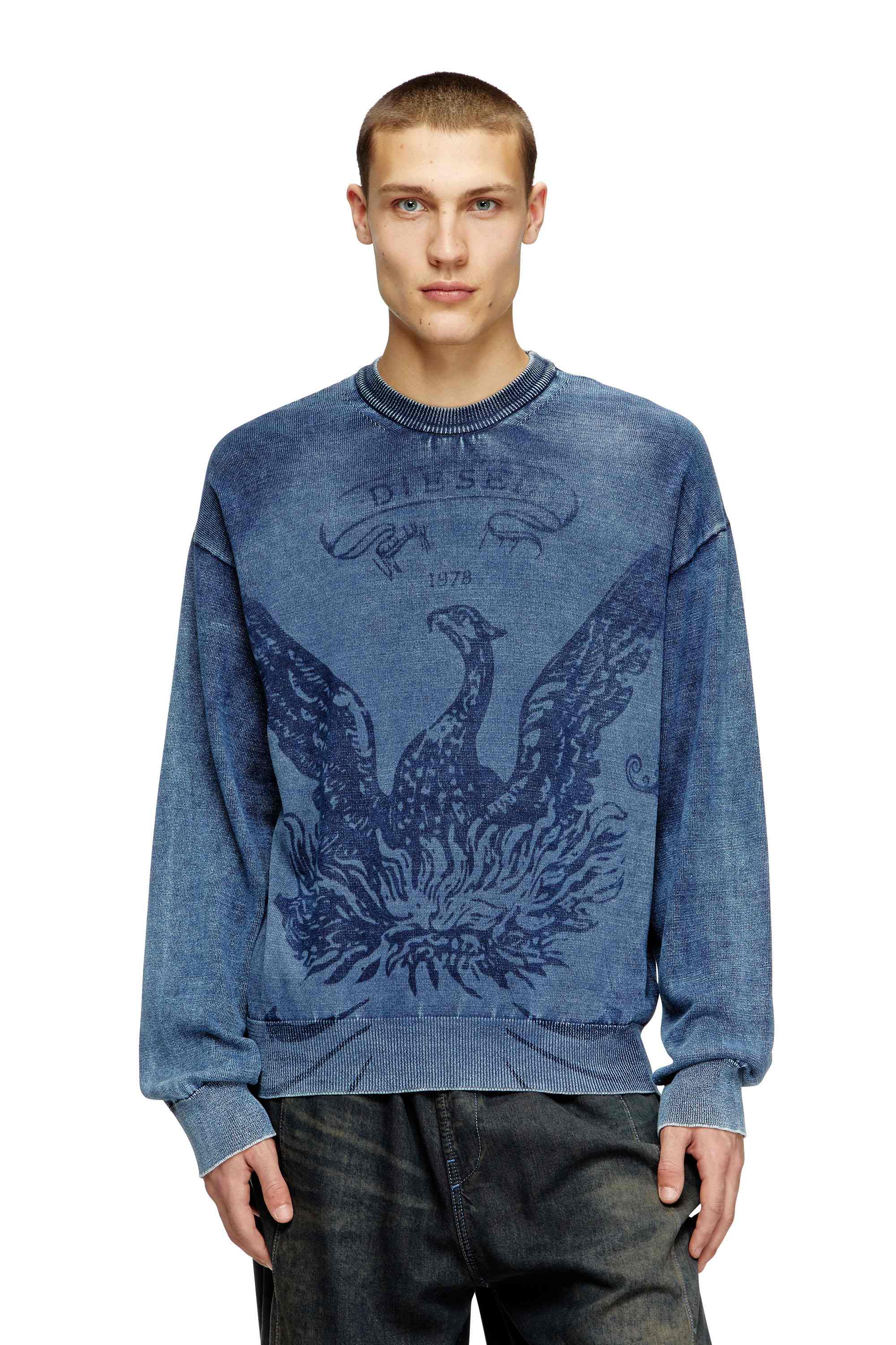 Blue Indigo jumper with Phoenix logo