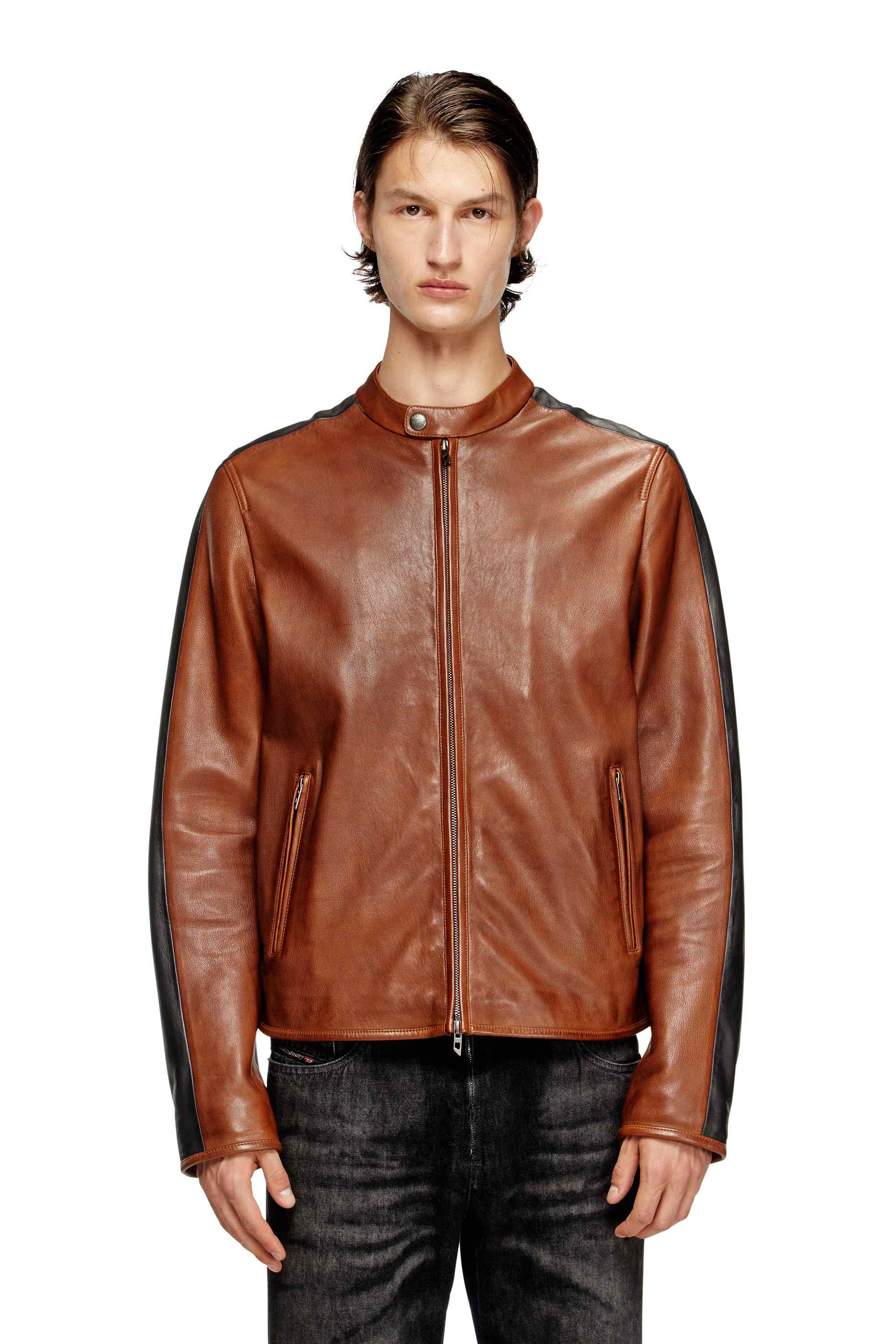 Brown Male L-ORENN Leather jackets