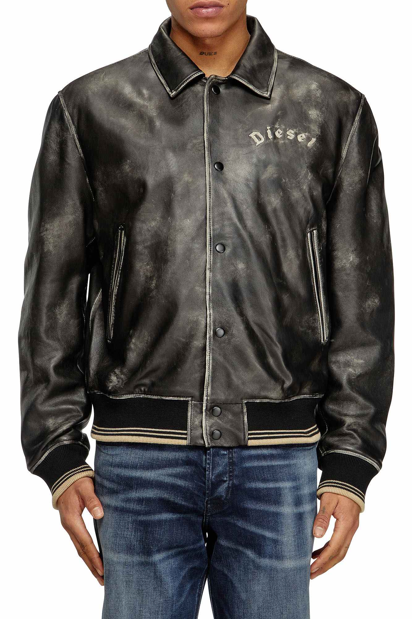 Black Male NEW-LAKER-LE Leather jackets