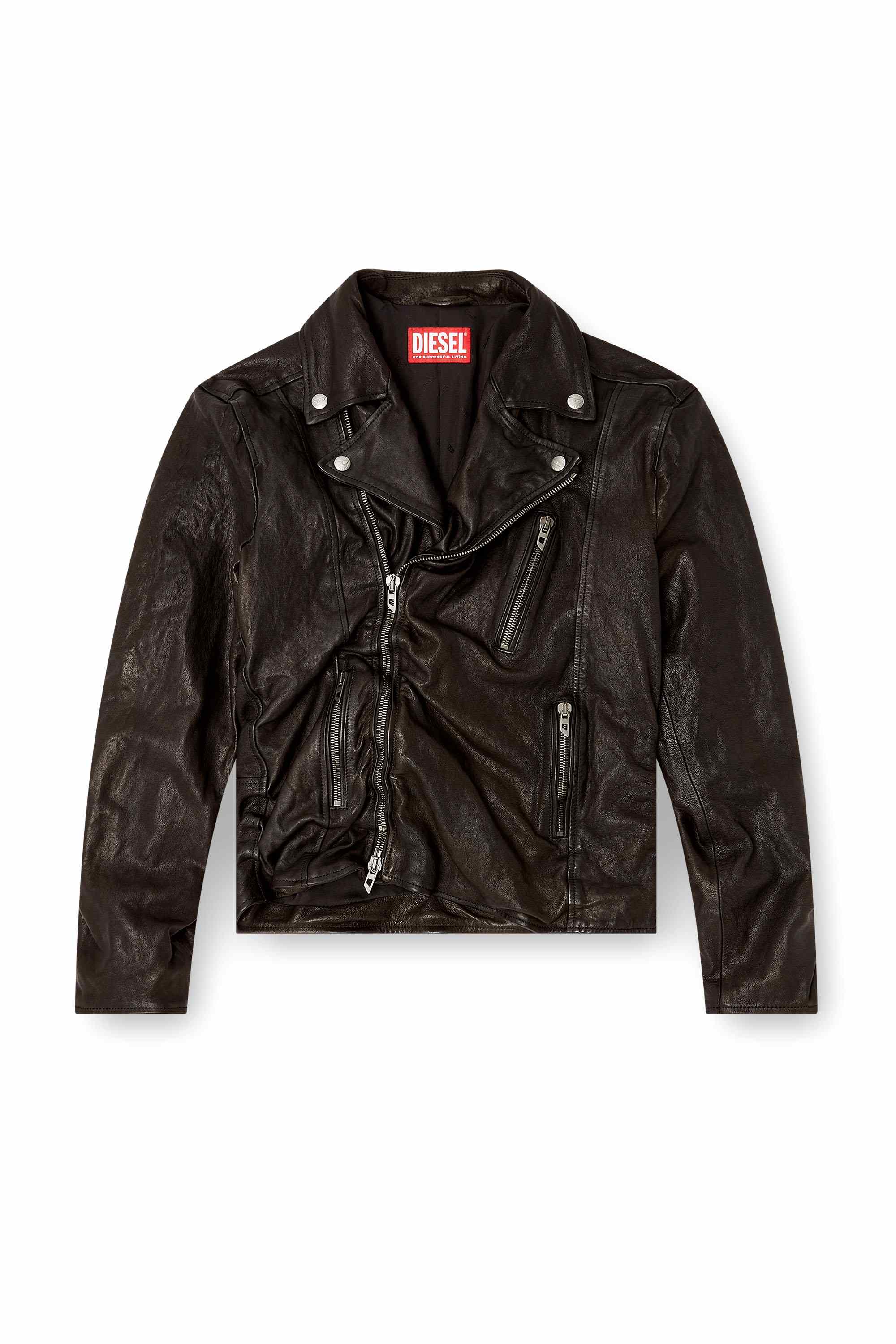 Black Biker jacket in boiled leather
