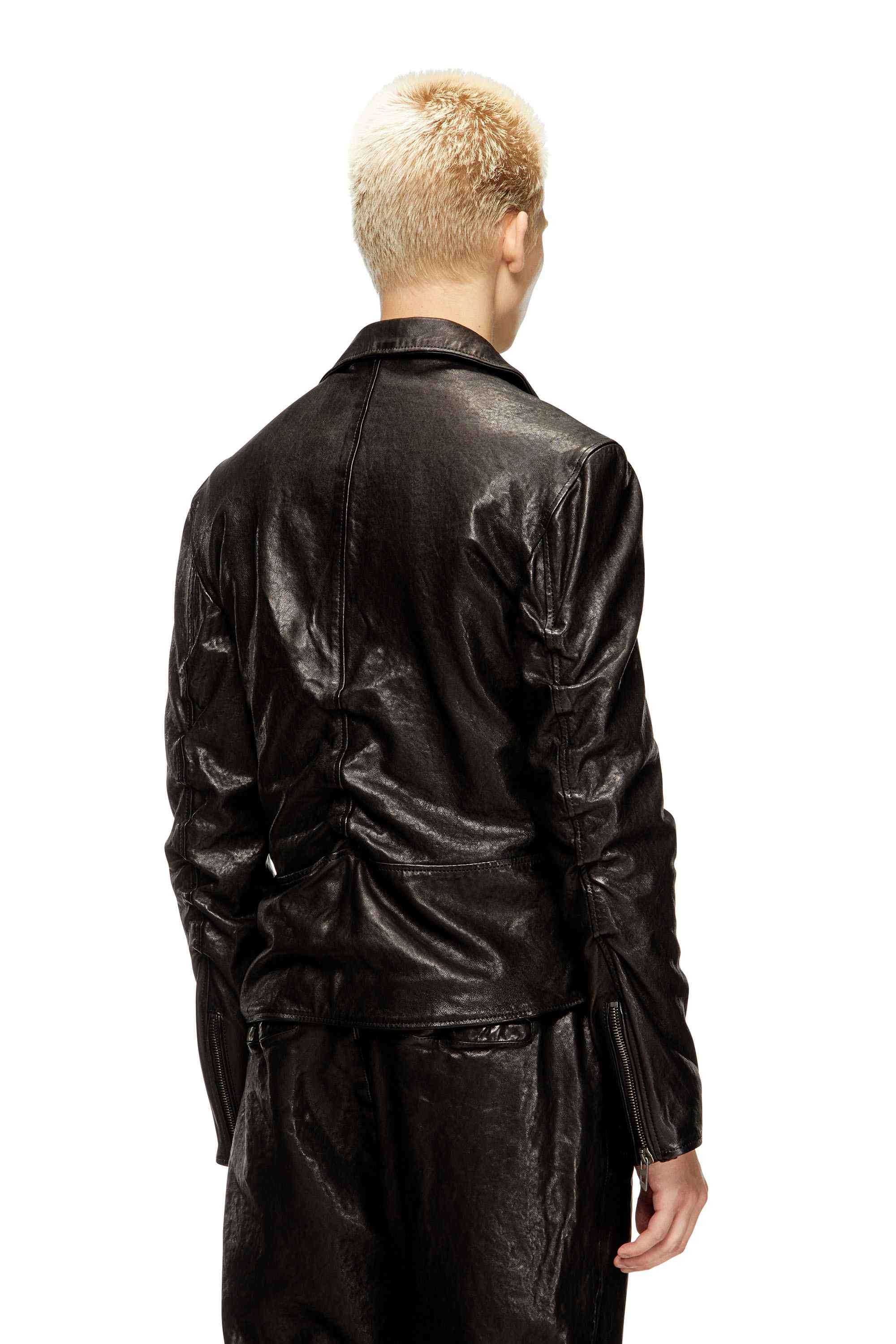 Black Biker jacket in boiled leather
