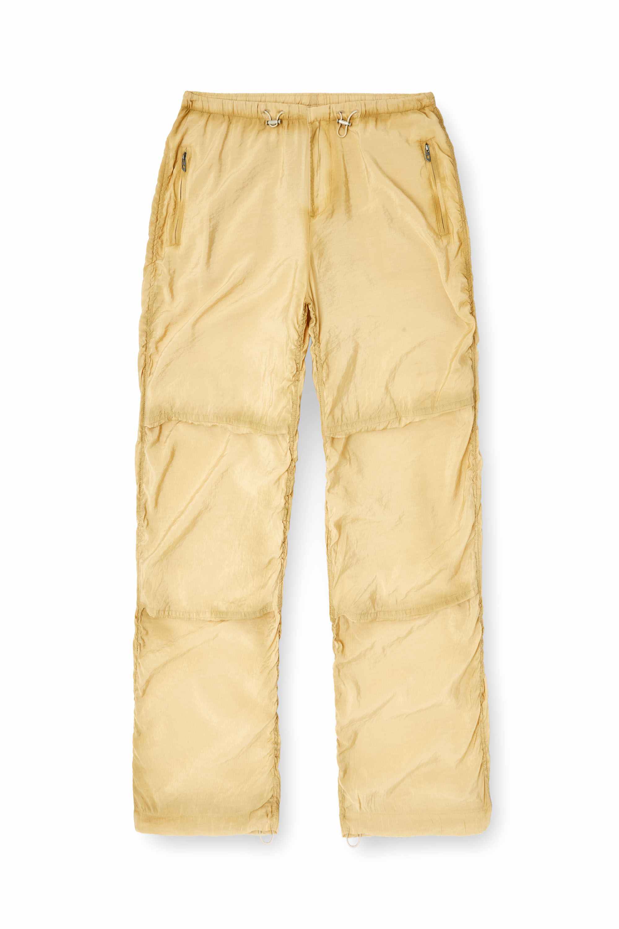 Beige Utility pants in light, crinkled fabric