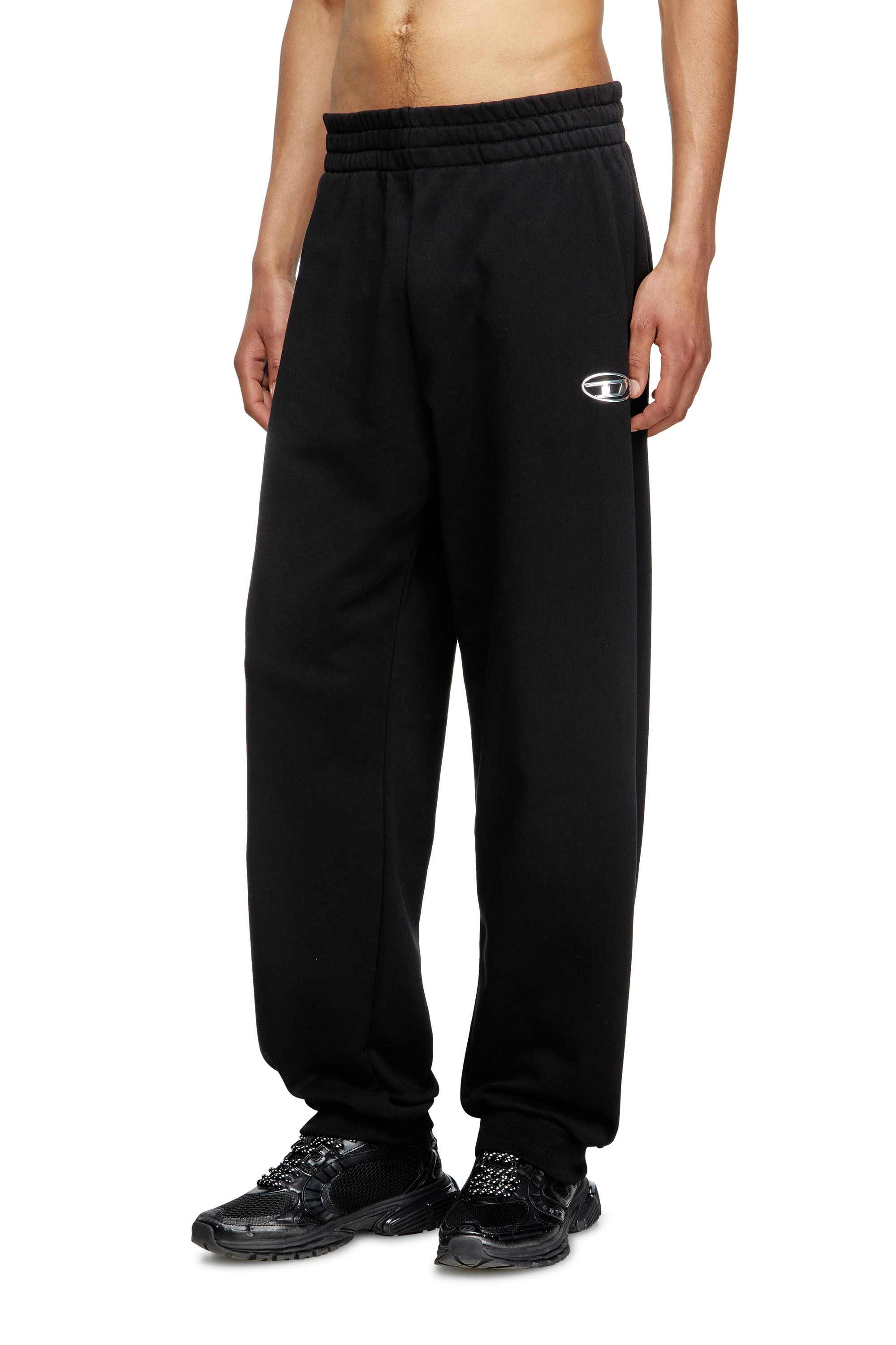 Black Sweatpants with metal-effect Oval D logo