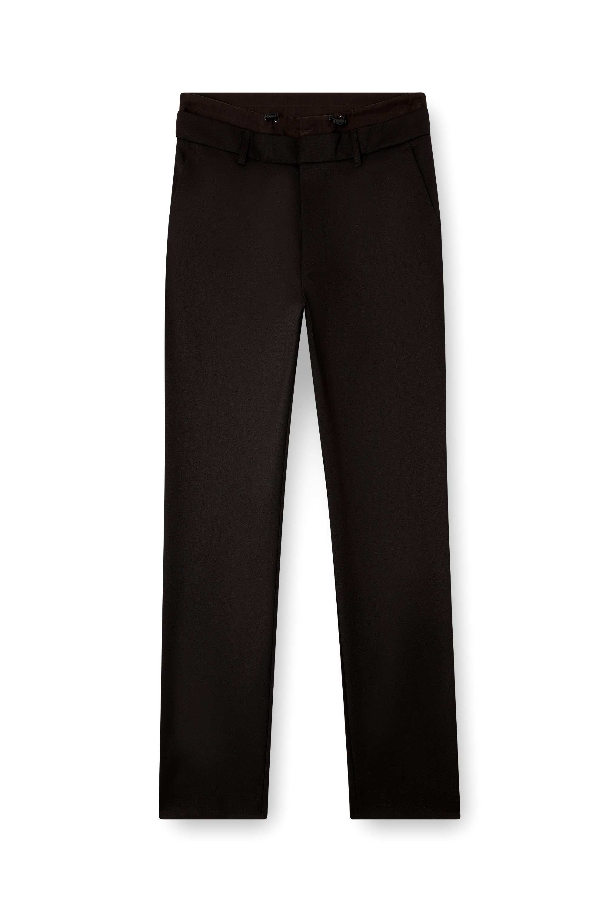 Black Wool blend pants with elastic waistband