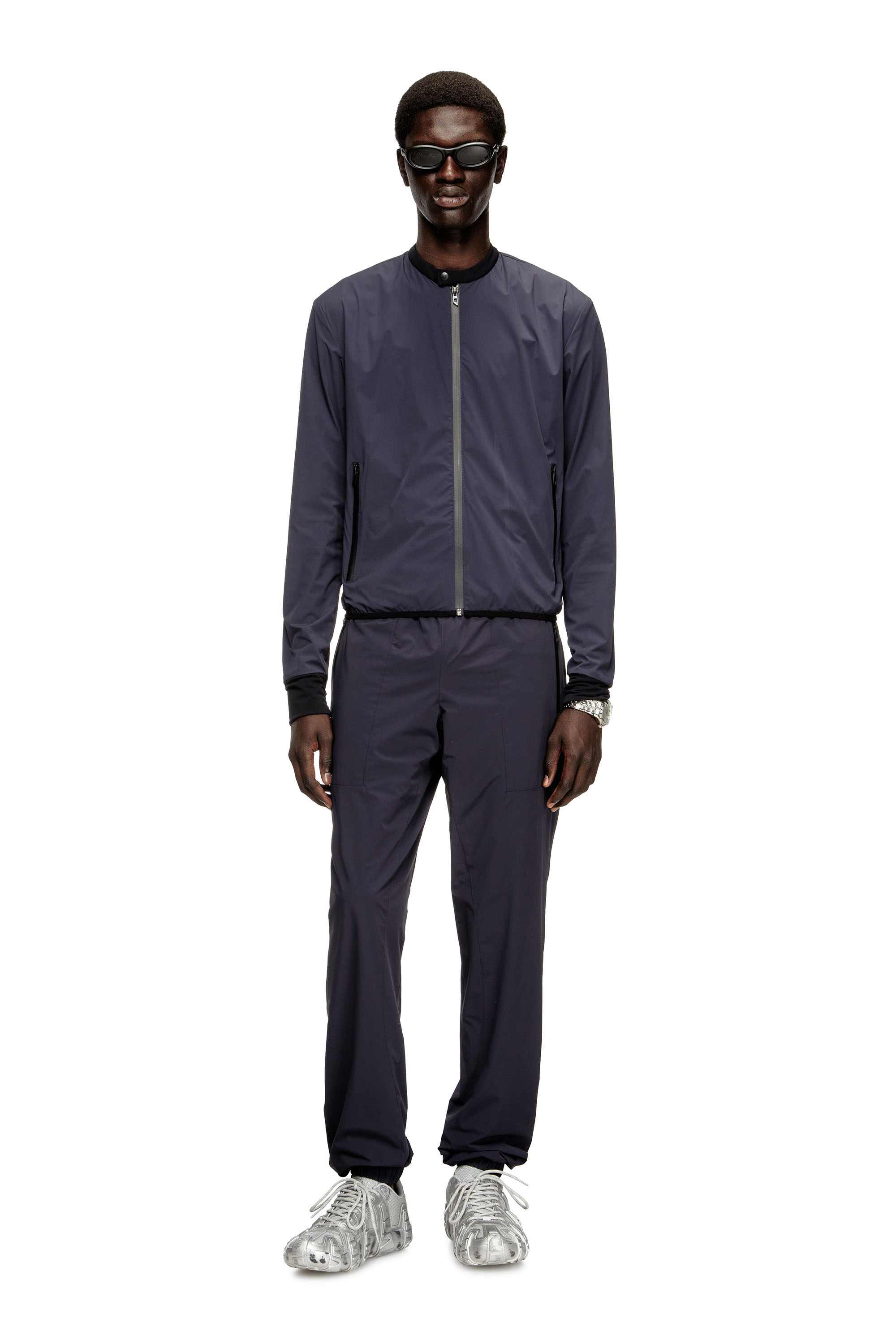 Blue Trousers in bi-stretch nylon