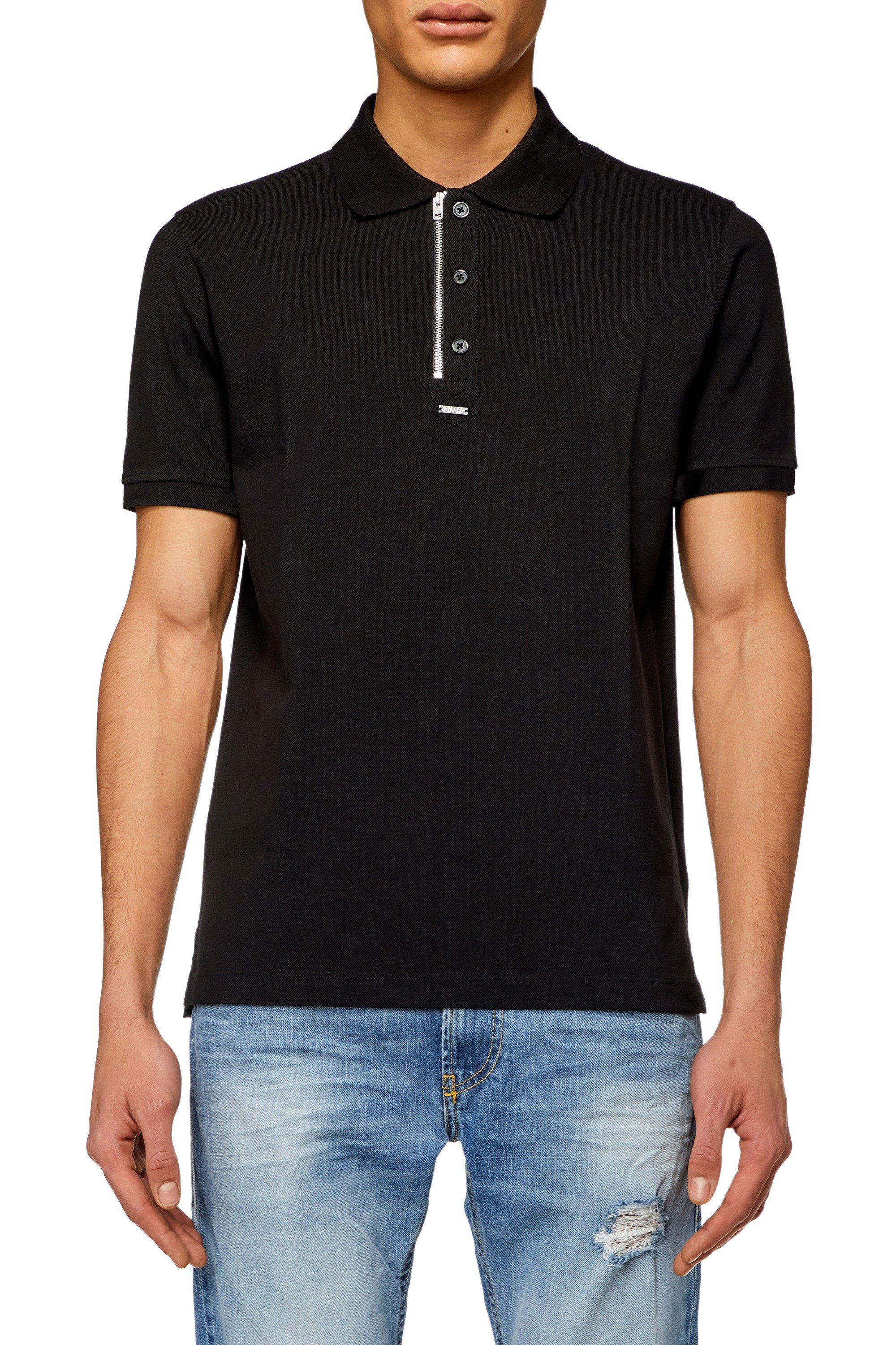 Black Male T-SMITH-ZIP-OUT Polos
