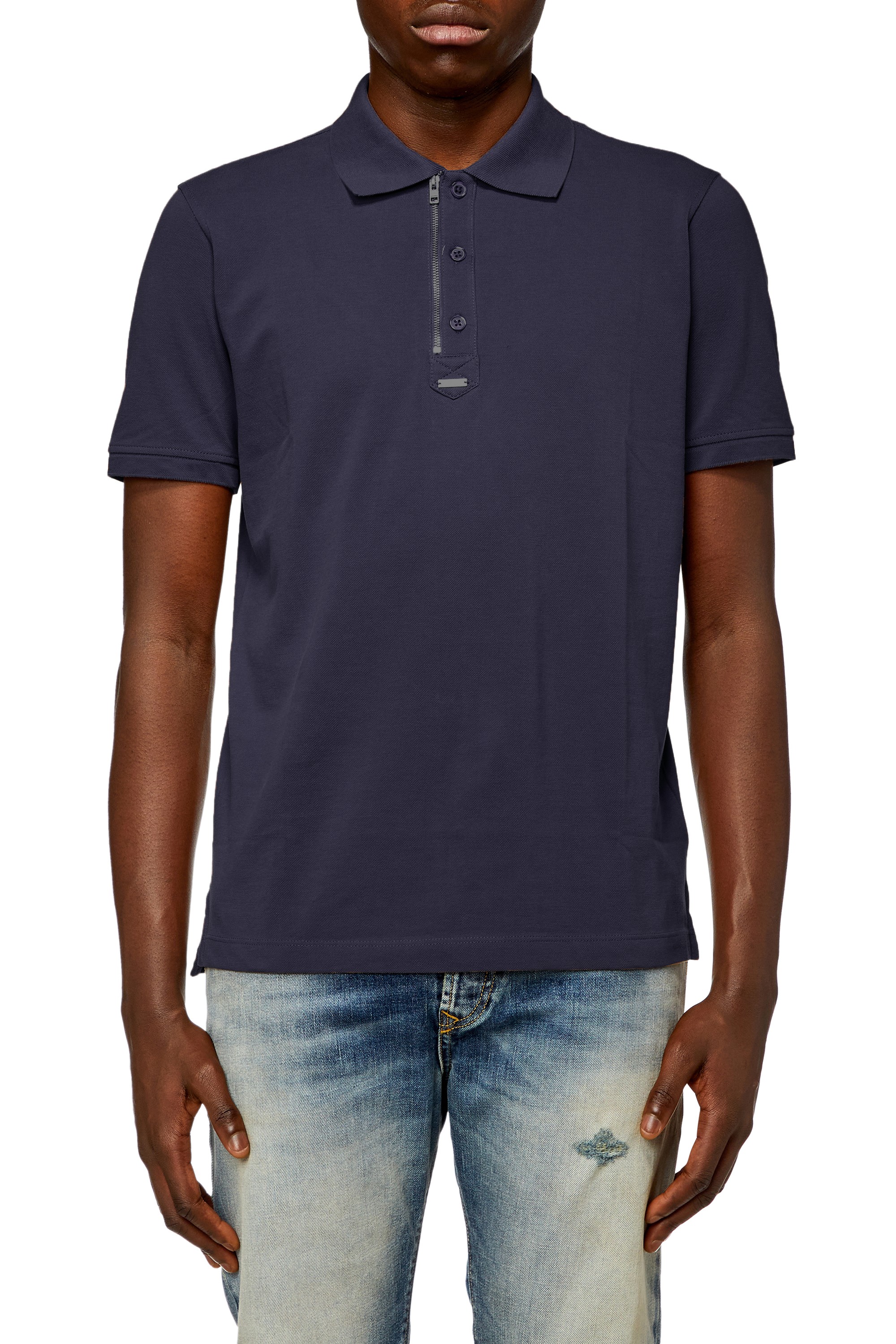 Blue Male T-SMITH-ZIP-OUT Polos