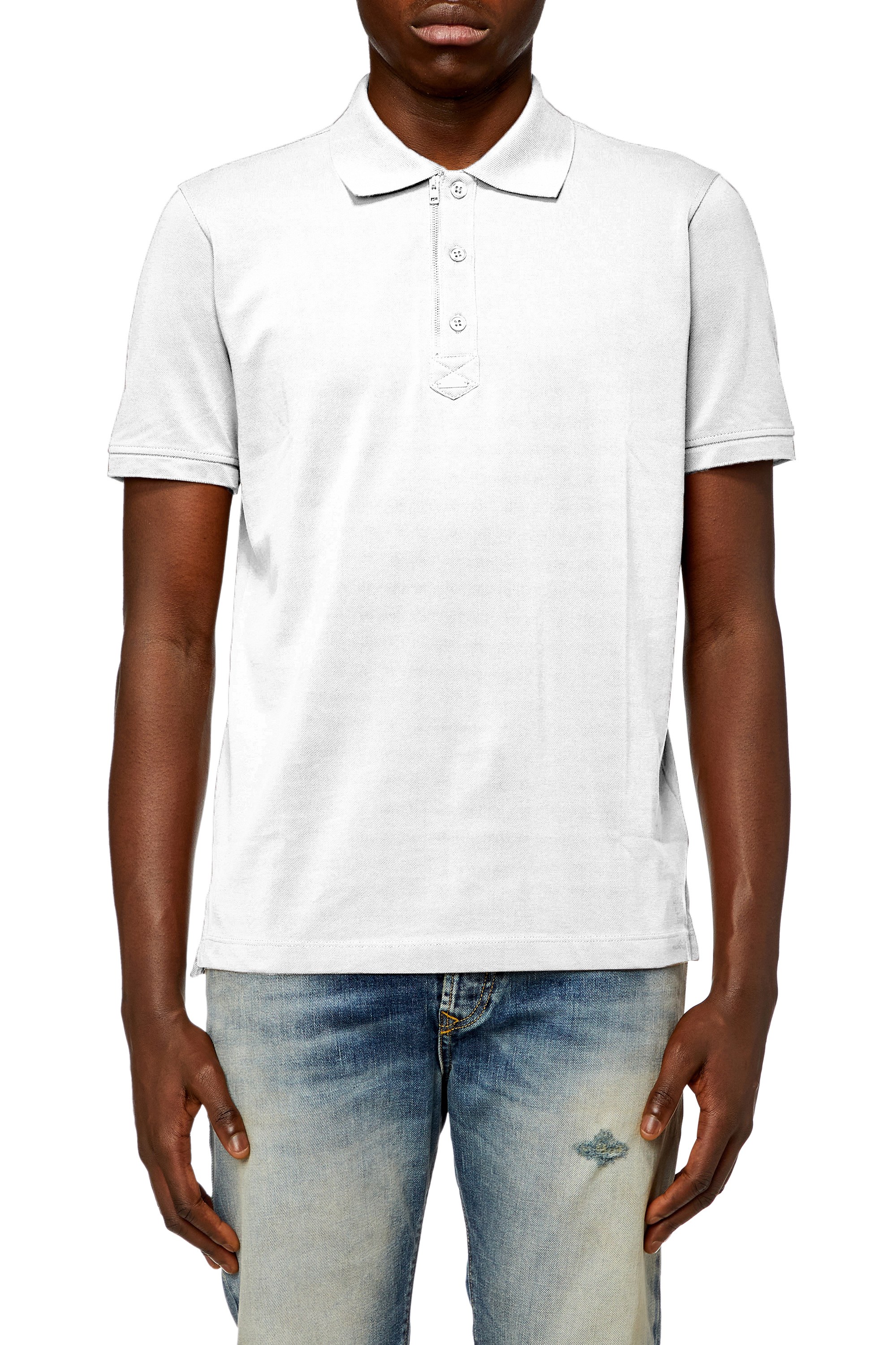 White Male T-SMITH-ZIP-OUT Polos