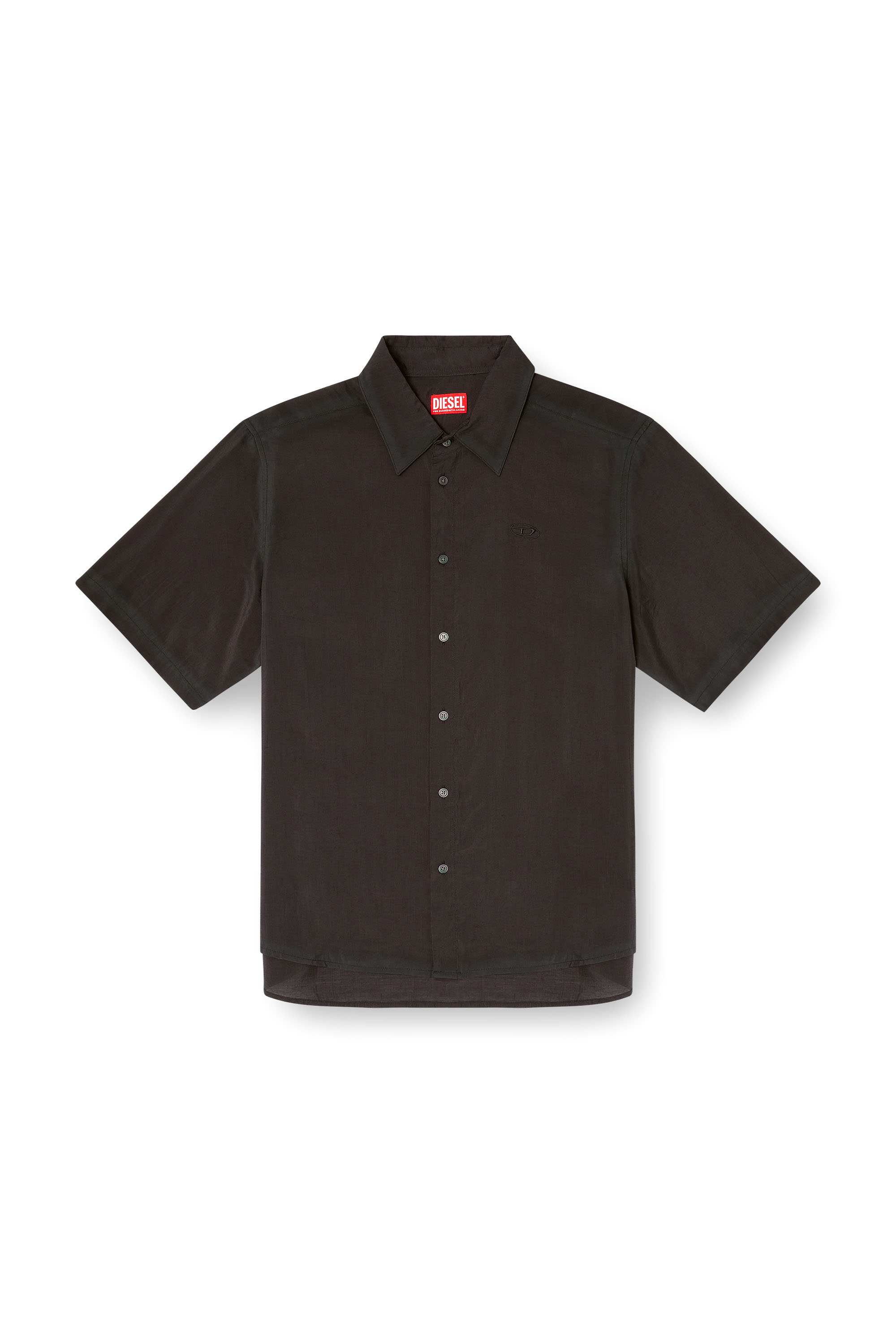 Grey Shirt in crinkled nylon-viscose