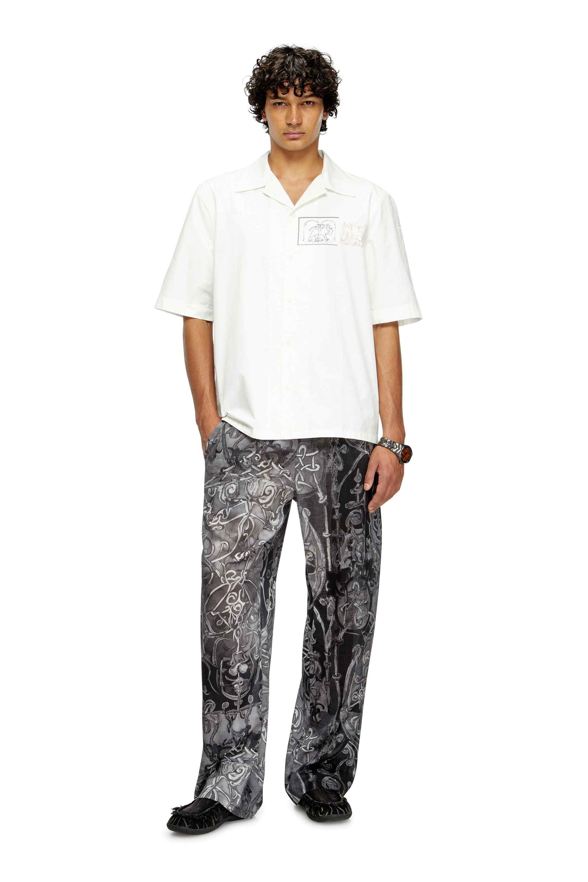 White Shirt with sword print