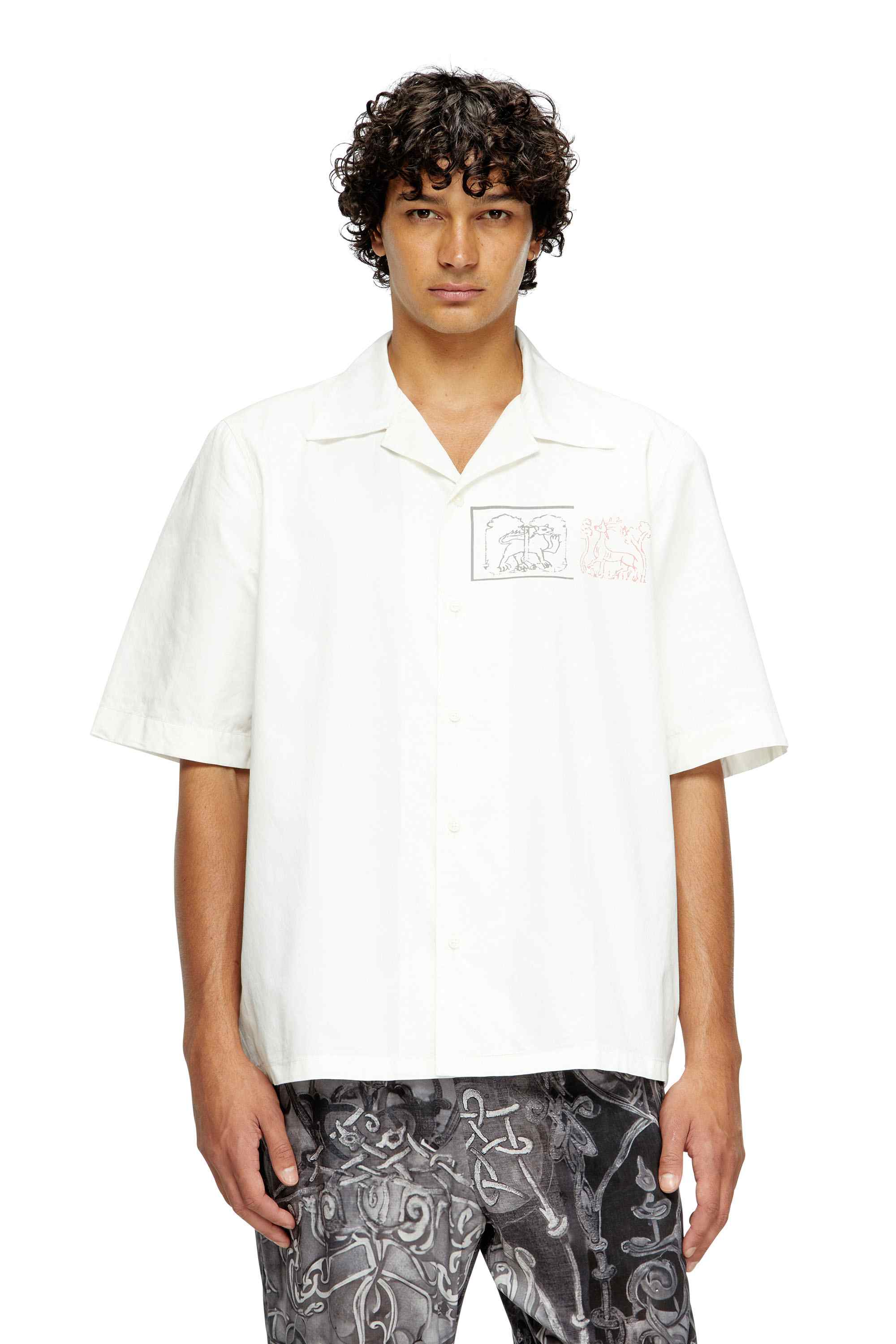 White Shirt with sword print