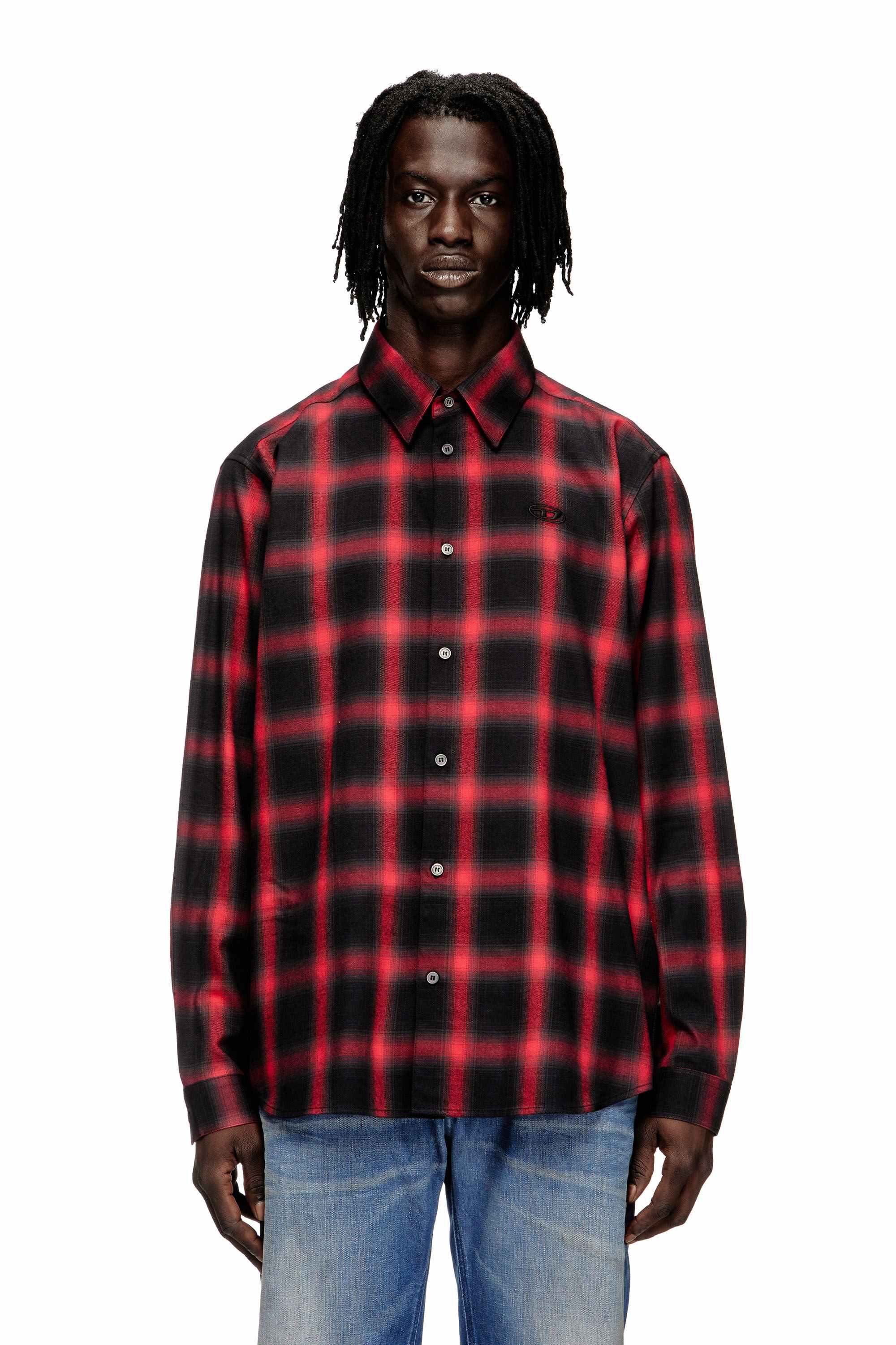 Black Cotton shirt with embroidered logo