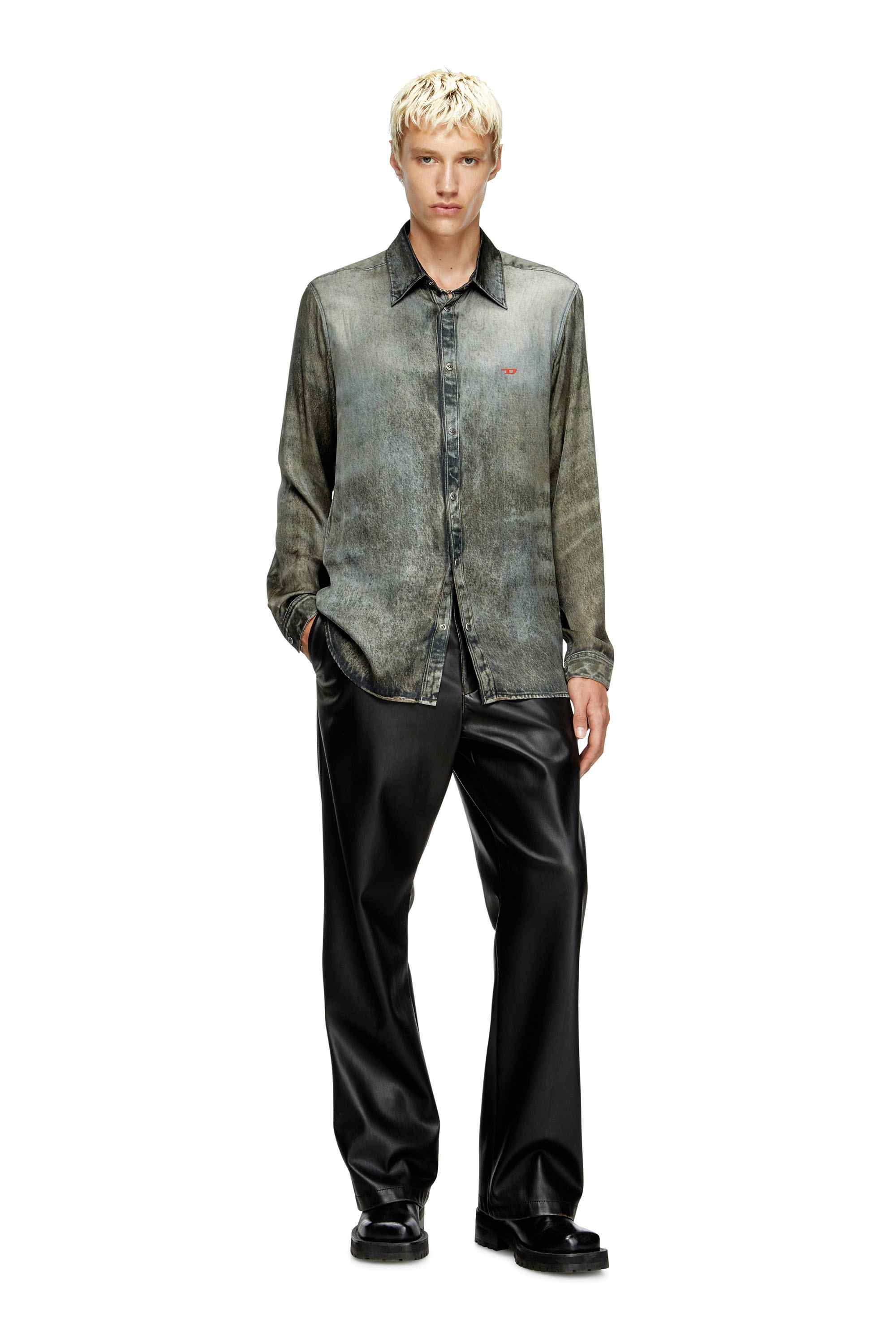 Black Shirt in denim-look viscose