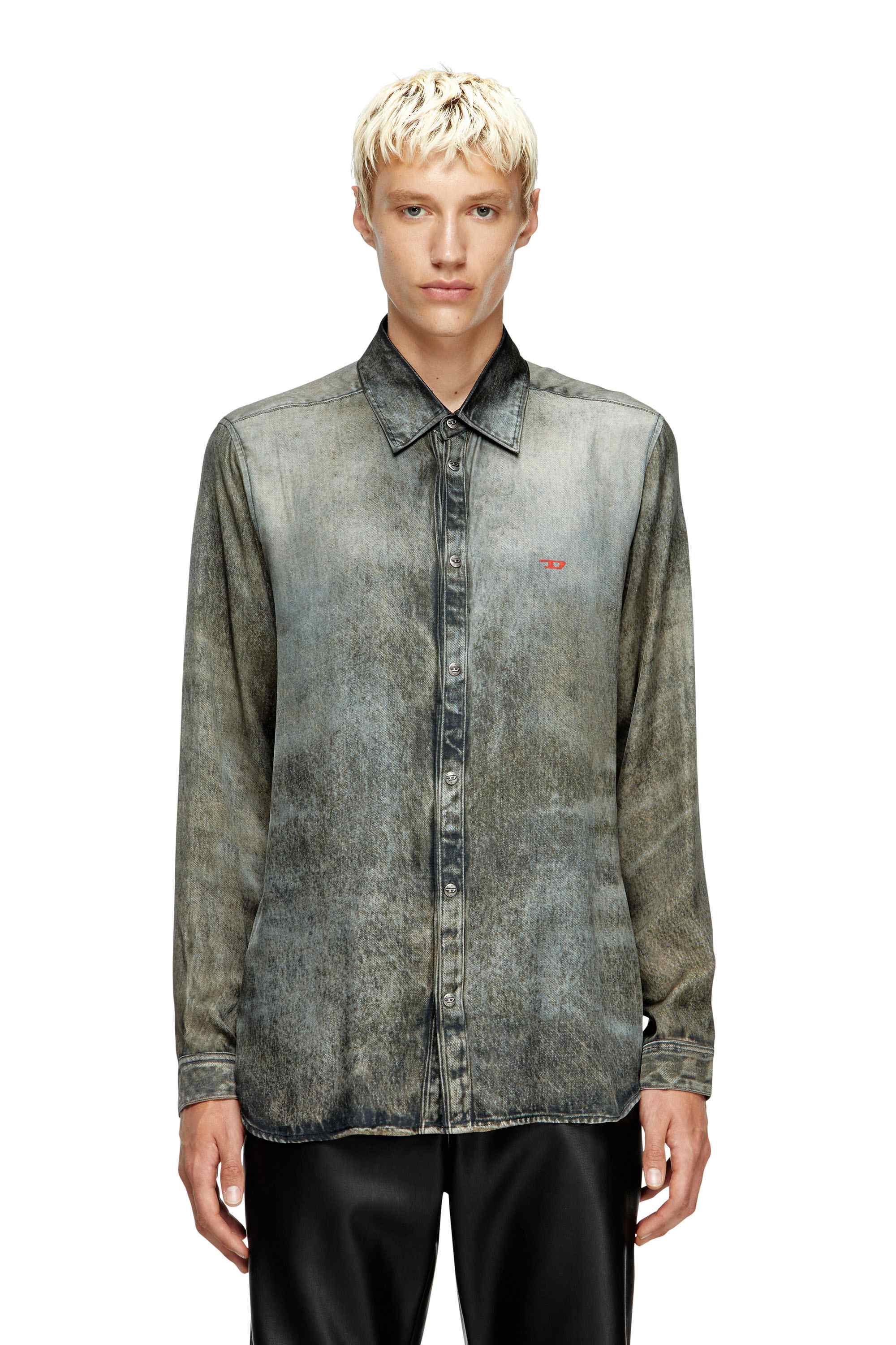 Black Shirt in denim-look viscose