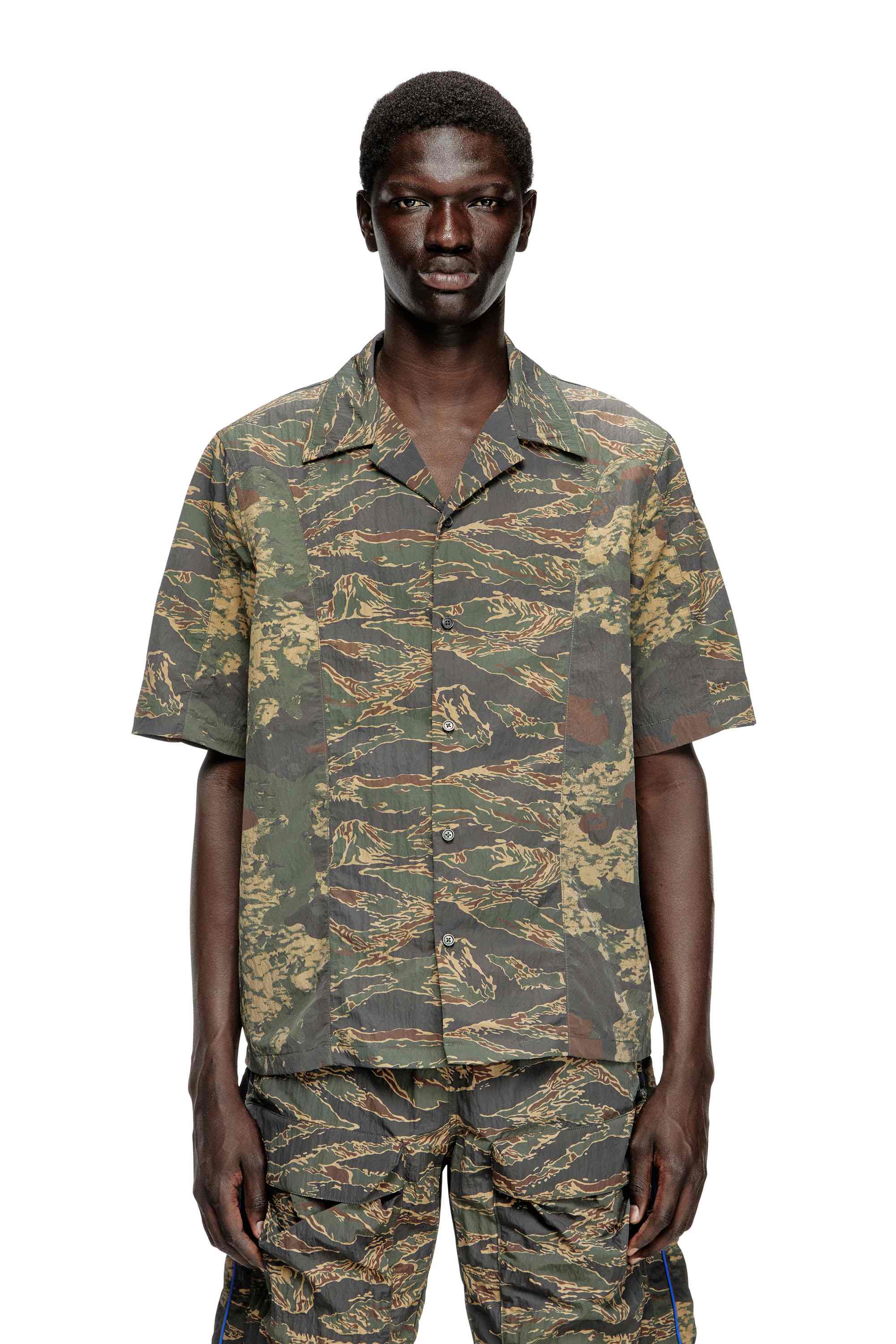 Green Shirt with mixed camo prints