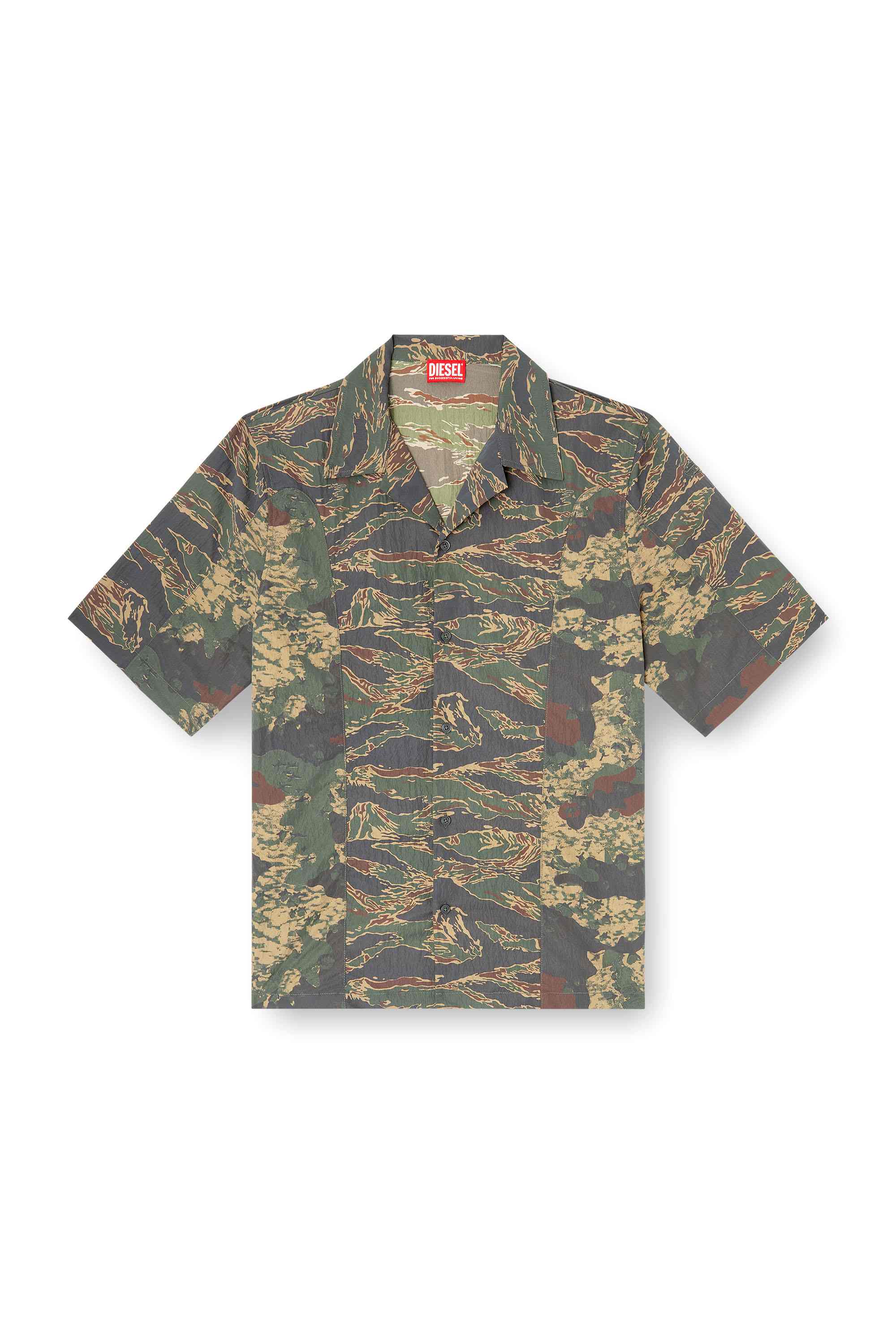 Green Shirt with mixed camo prints