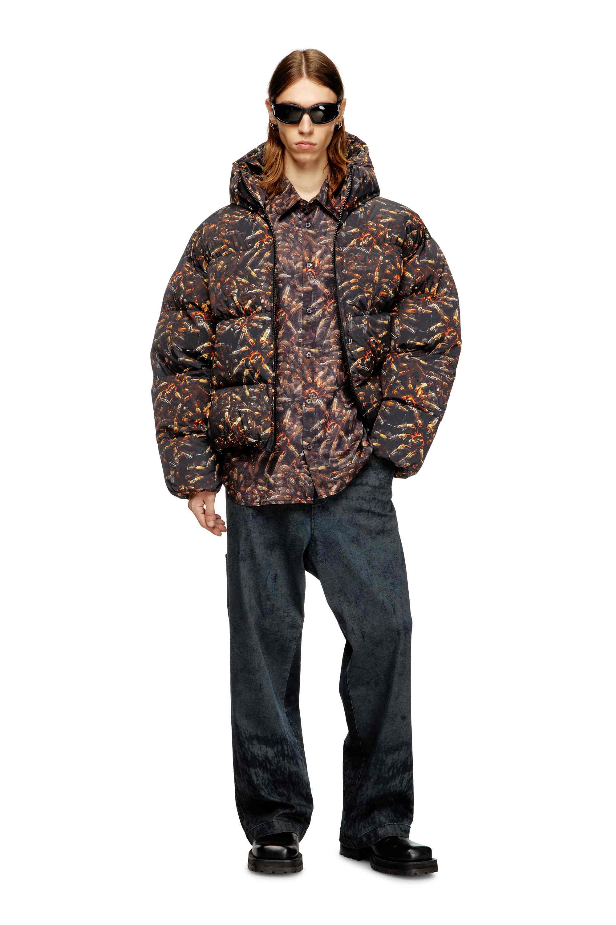 Black Lyocell shirt with all-over print
