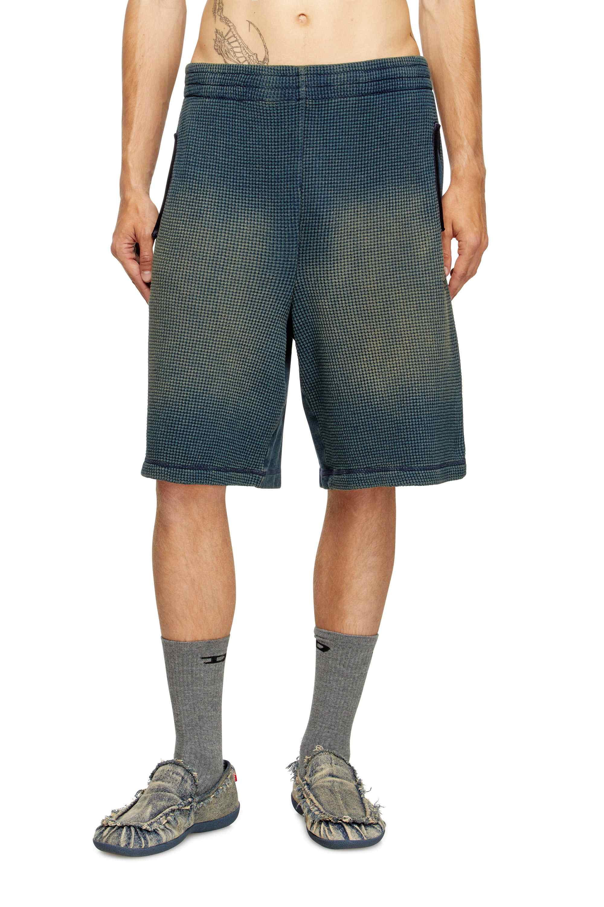 Black Sweat shorts in mixed denim-look jersey