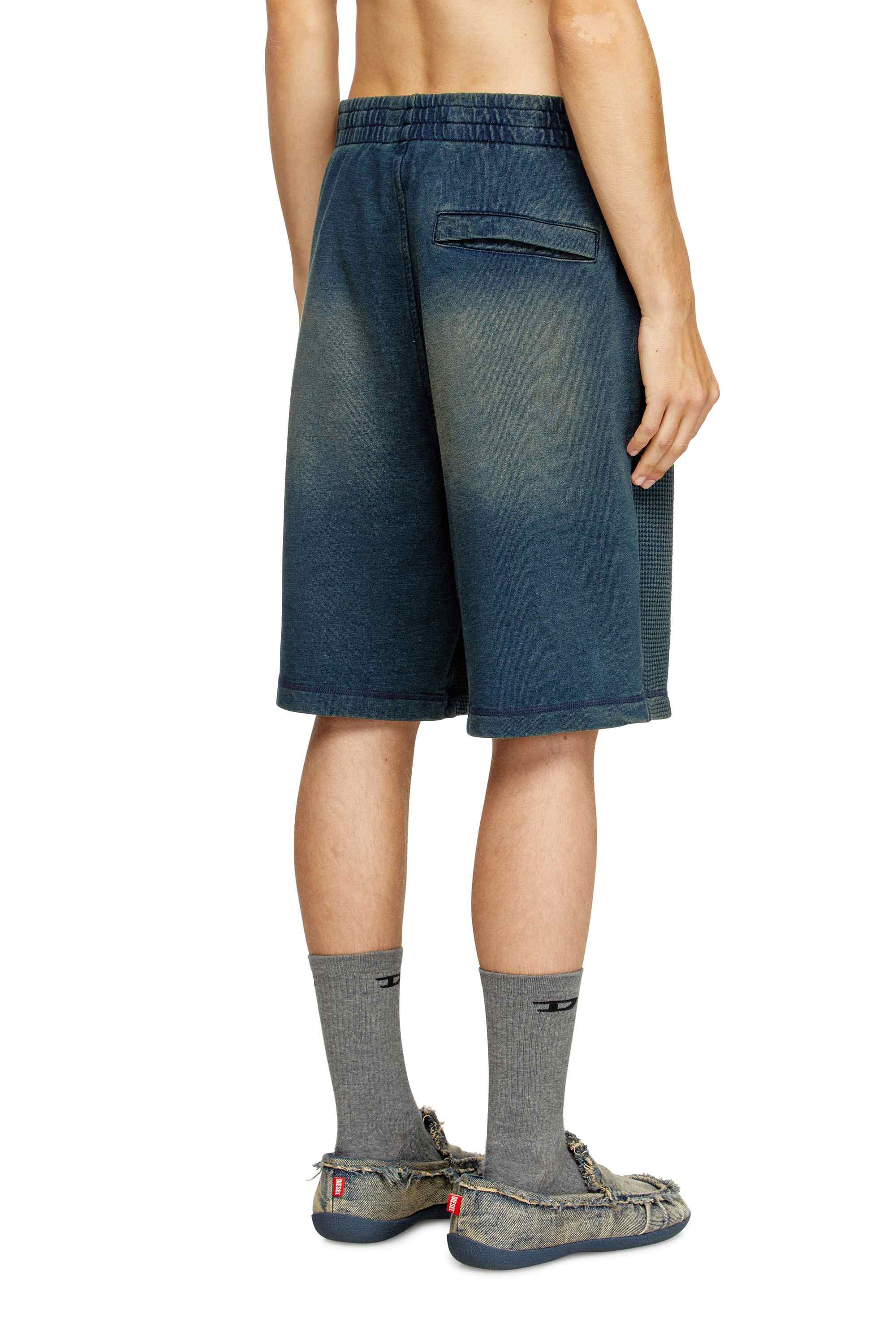 Black Sweat shorts in mixed denim-look jersey
