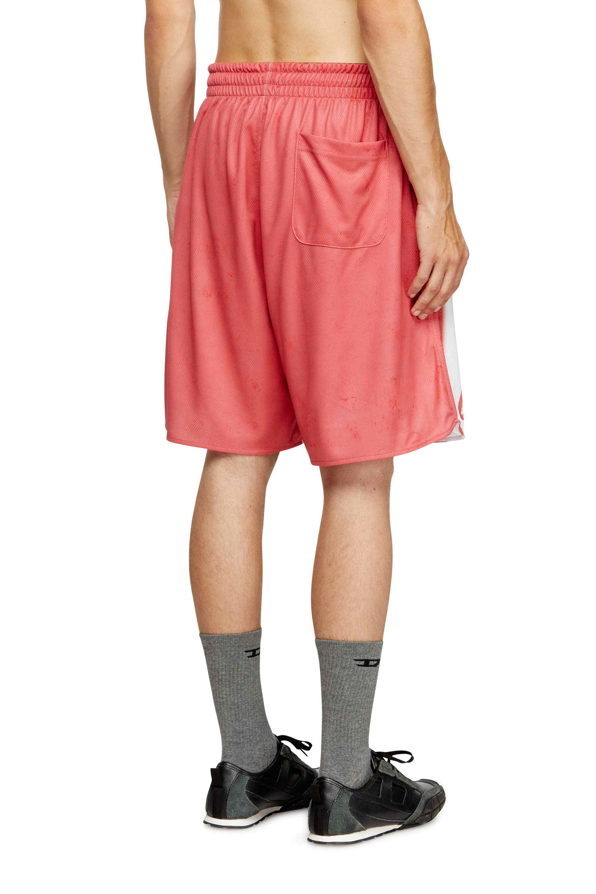 Multicolor Striped shorts with photo patches