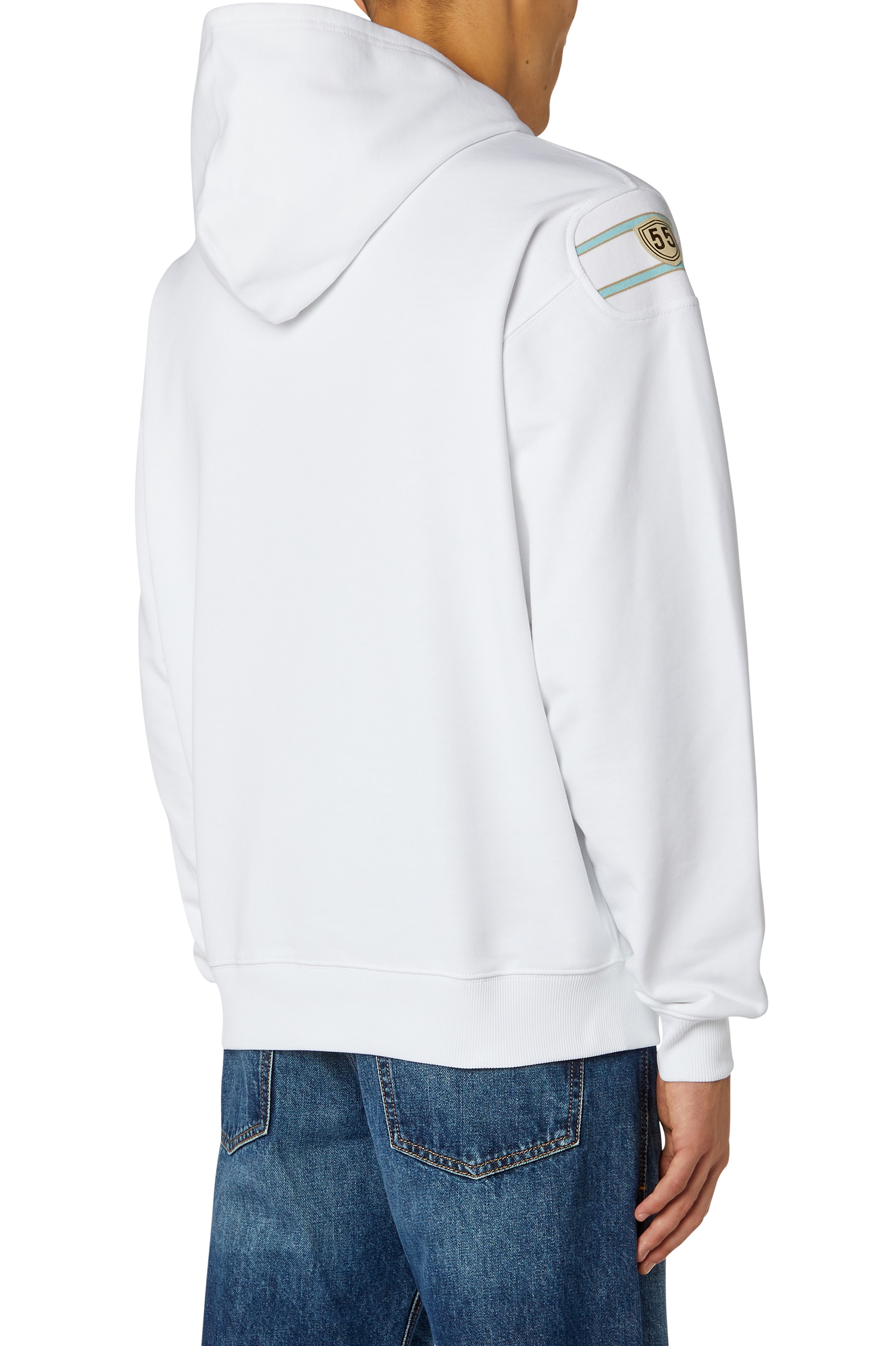 White Cotton sweatshirt with printed logo