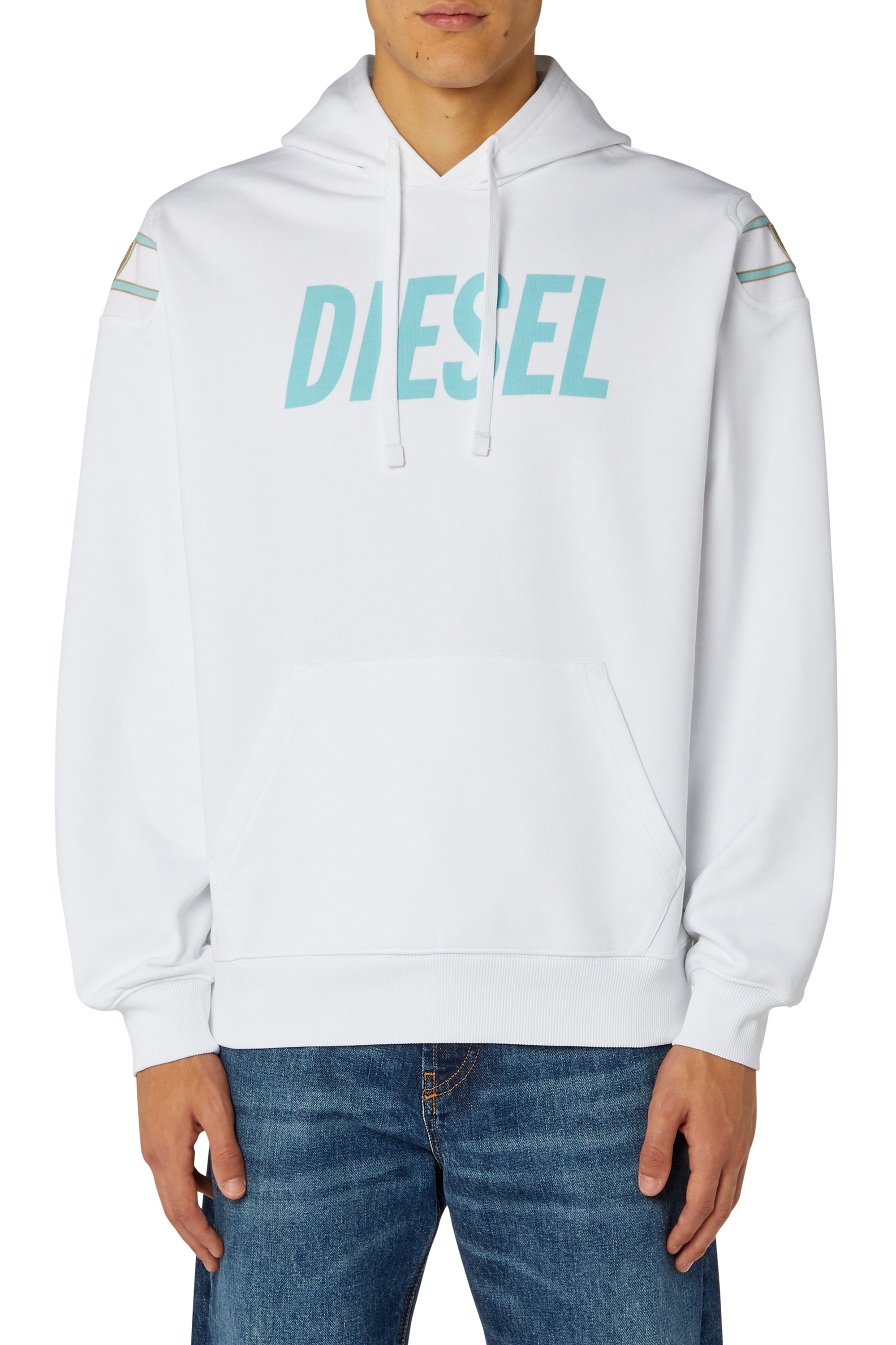 White Cotton sweatshirt with printed logo
