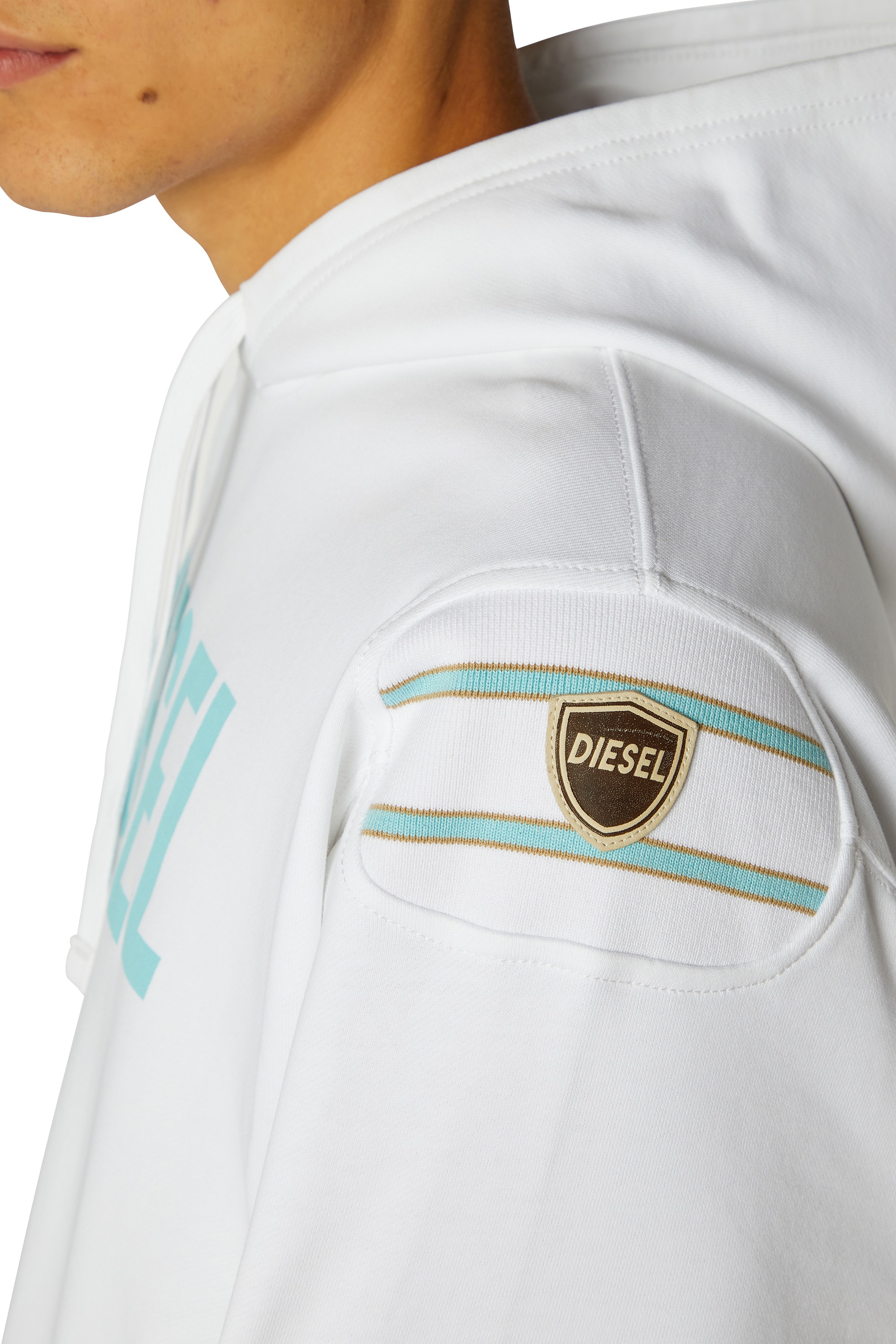 White Cotton sweatshirt with printed logo