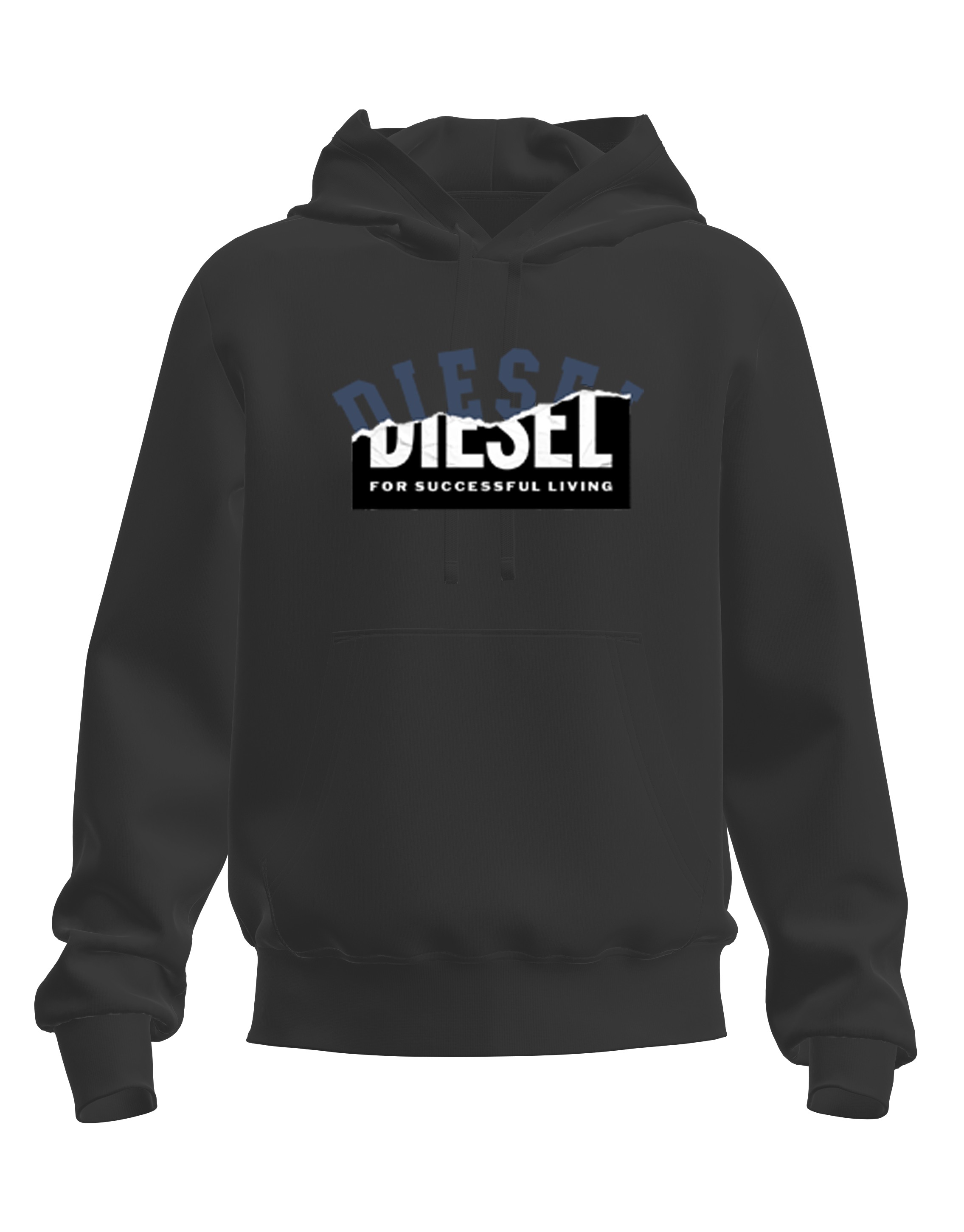 Black Regular Fit Cotton hoodie