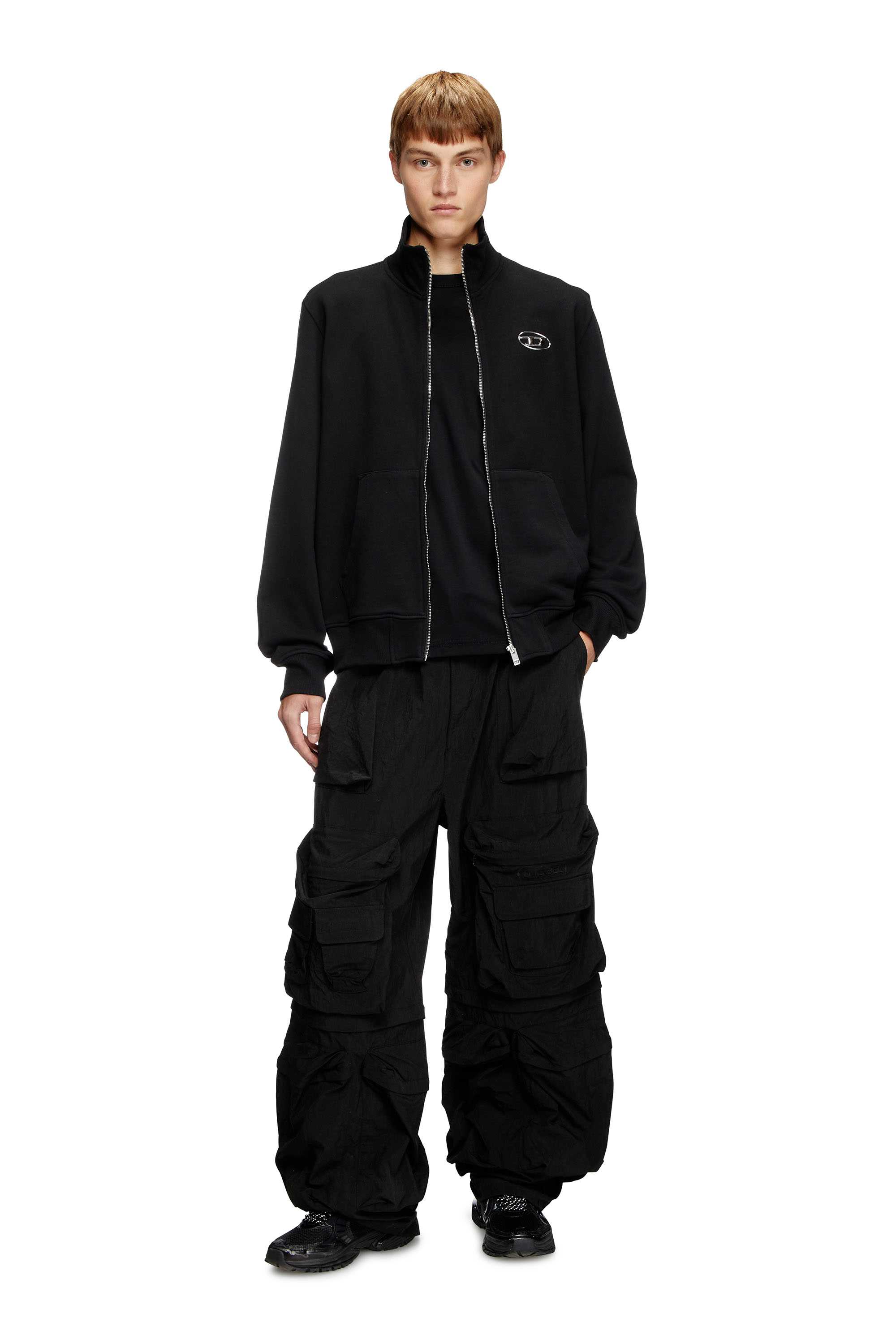 Black Zip-up sweatshirt with metallic logo