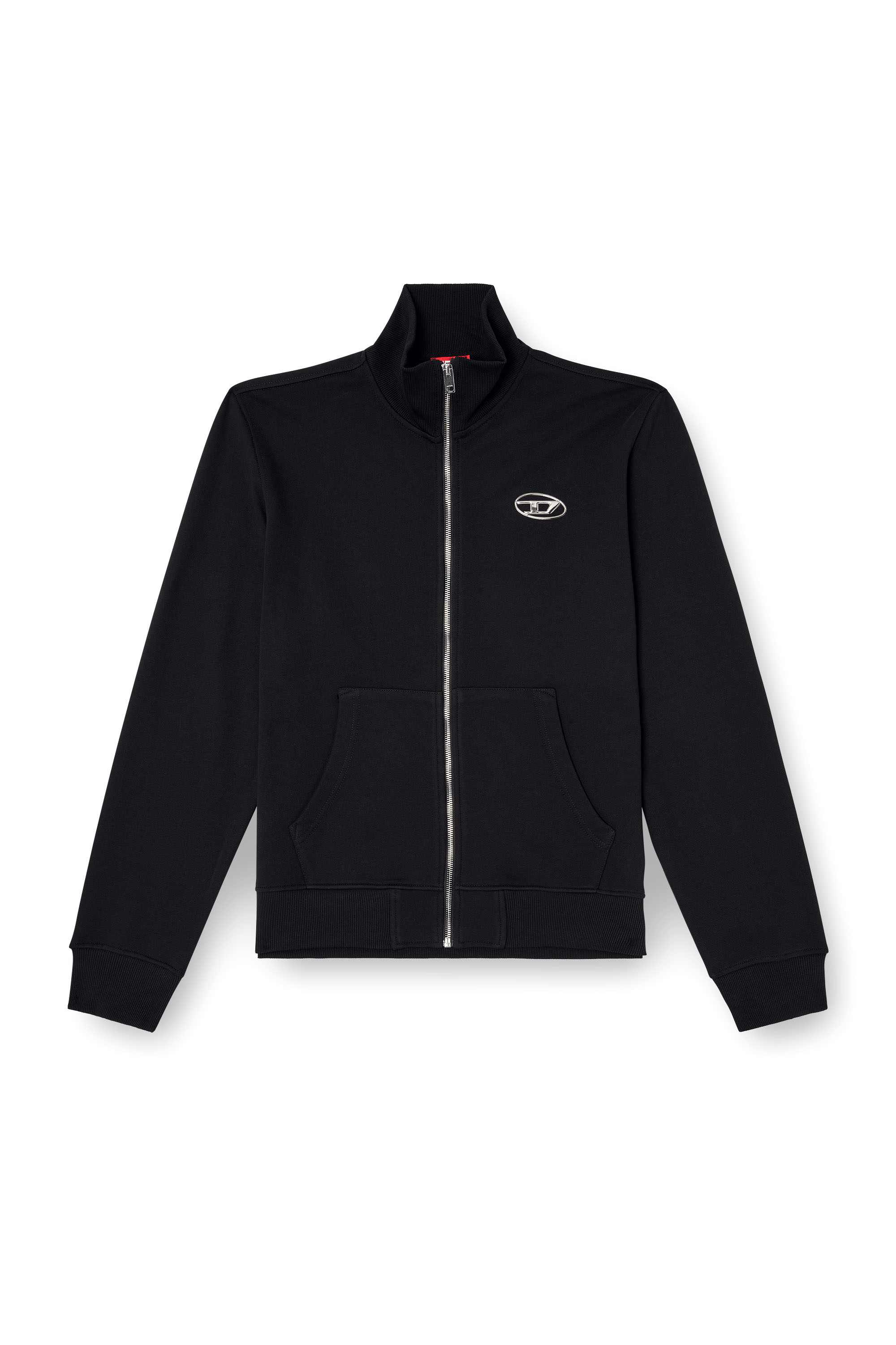 Black Zip-up sweatshirt with metallic logo