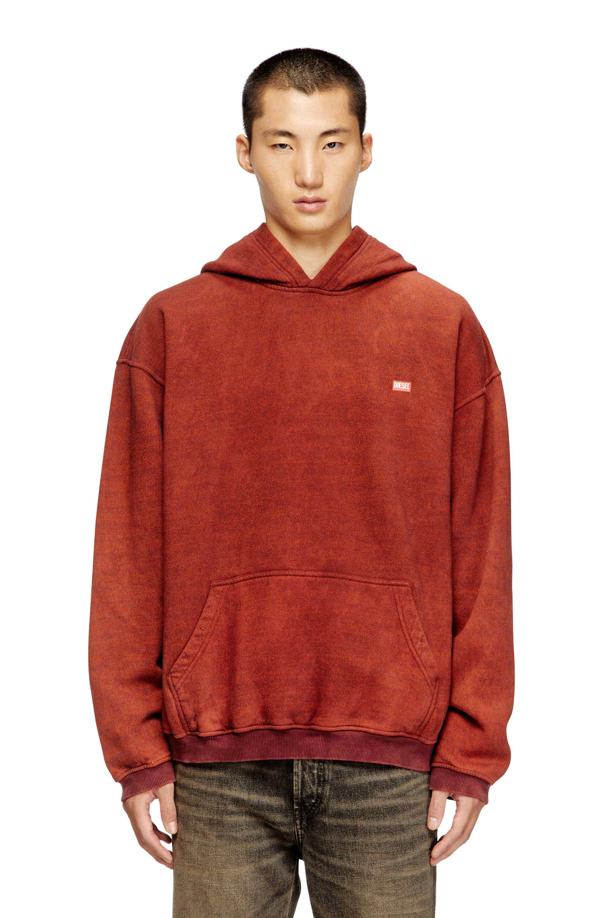 Red Cotton hoodie with kangaroo pocket