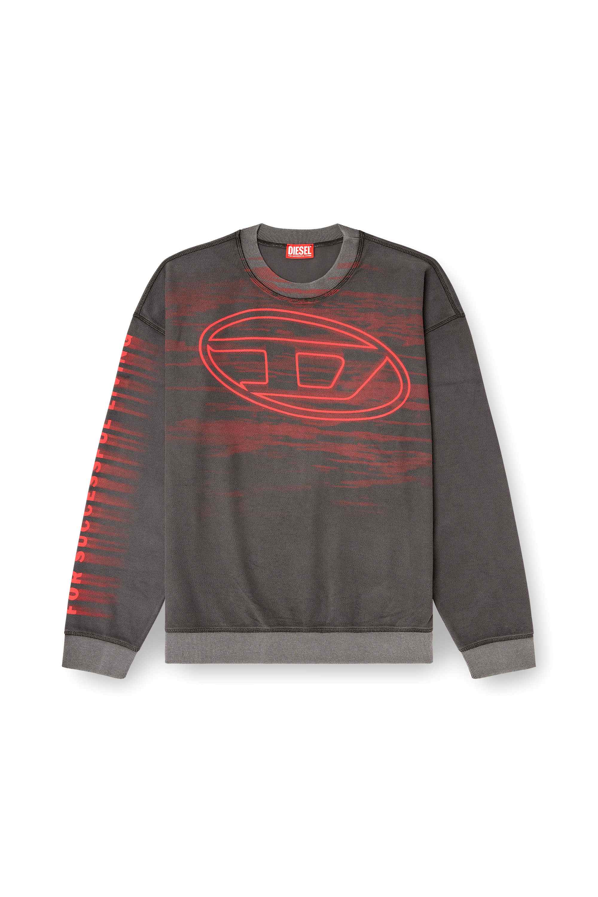 Dark Grey Cotton sweatshirt with Oval D print
